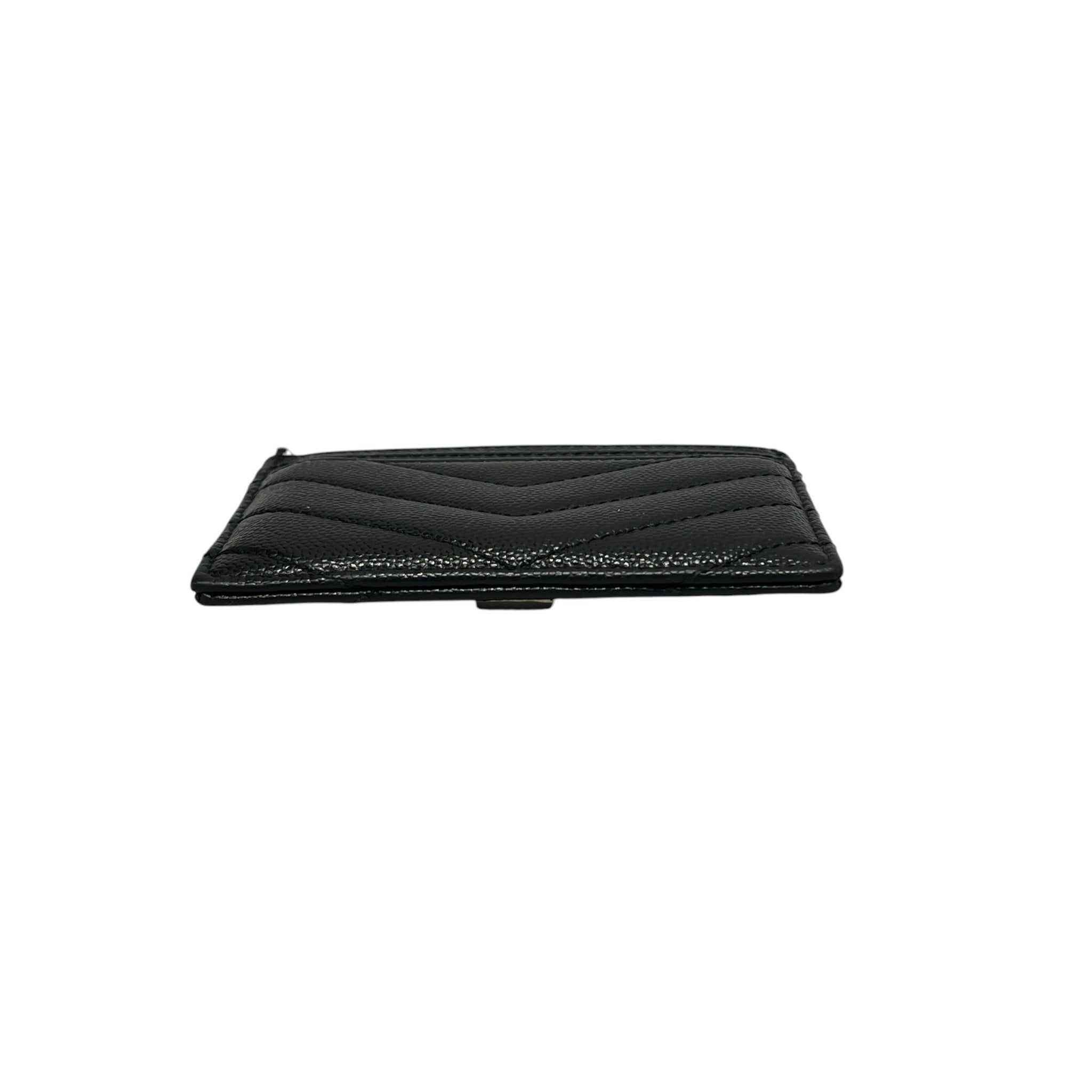 YVES SAINT LAURENT/Card Case/Leather/BLK/M's/CASSANDRE METALASSE/SILVER view 3