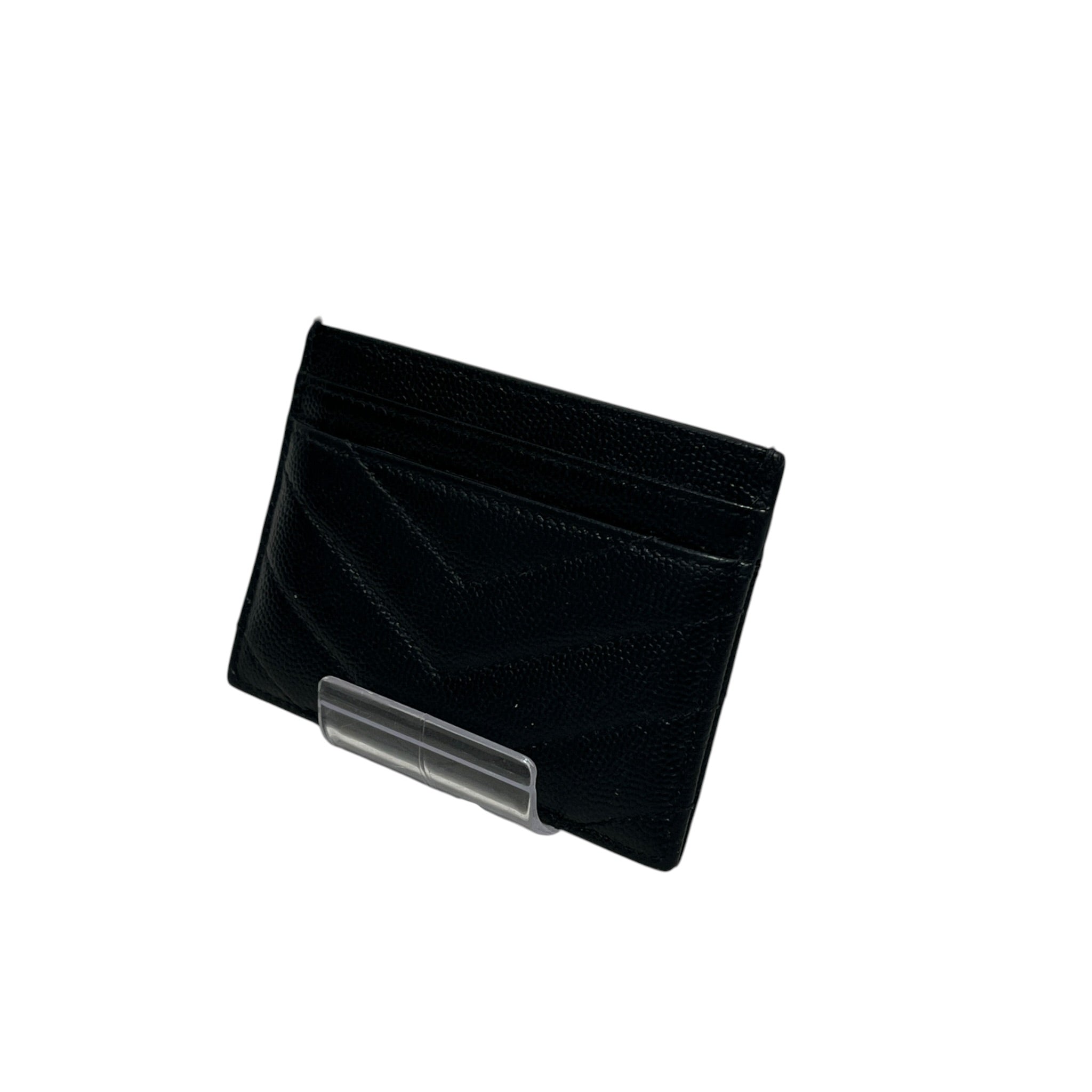 YVES SAINT LAURENT/Card Case/Leather/BLK/M's/CASSANDRE METALASSE/SILVER view 2