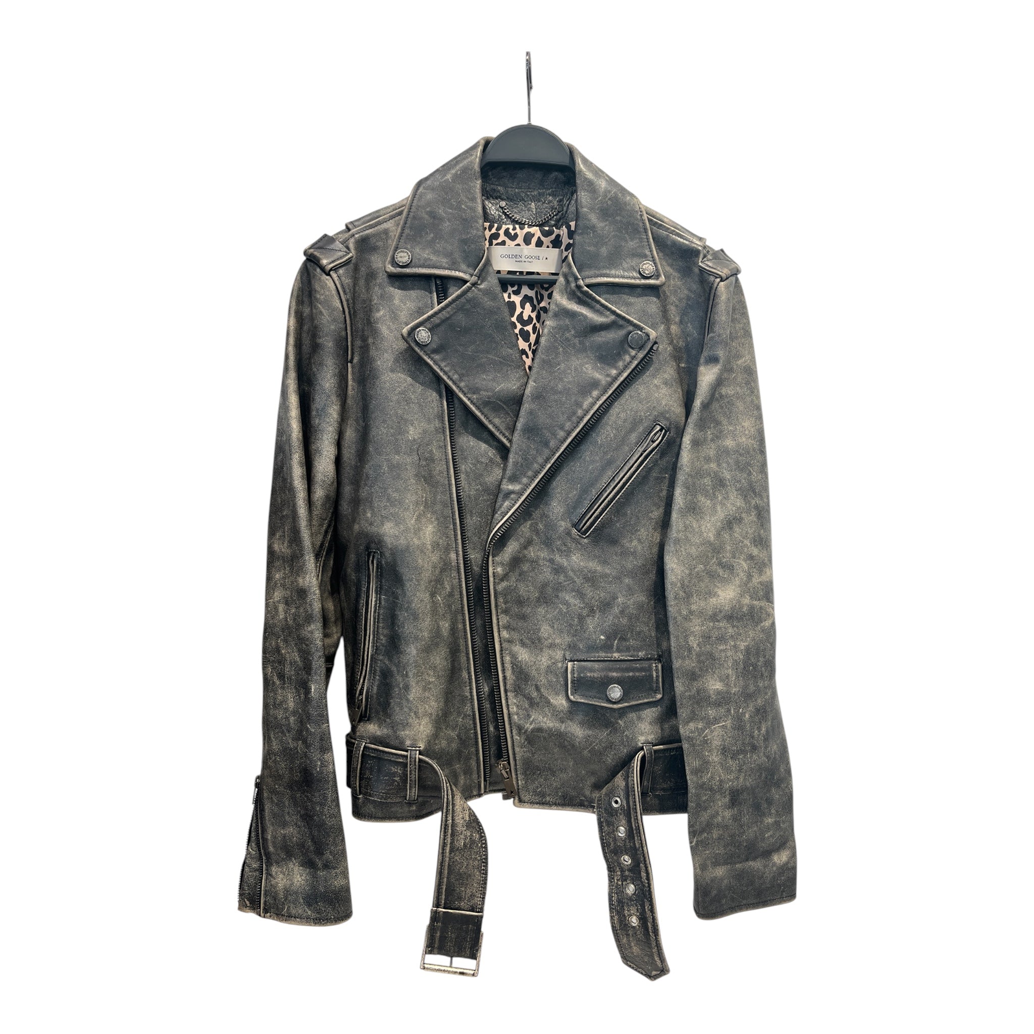 GOLDEN GOOSE/Leather Jkt/50/Leather/GRY/ view 1