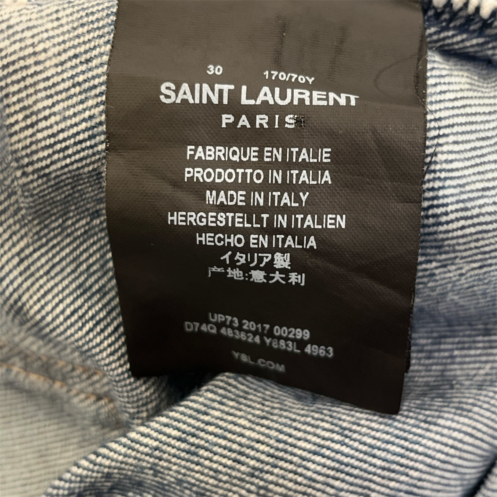 SAINT LAURENT/Straight Pants/30/Cotton/BLU/DISTRESSING, D19 W/SL-MW view 3