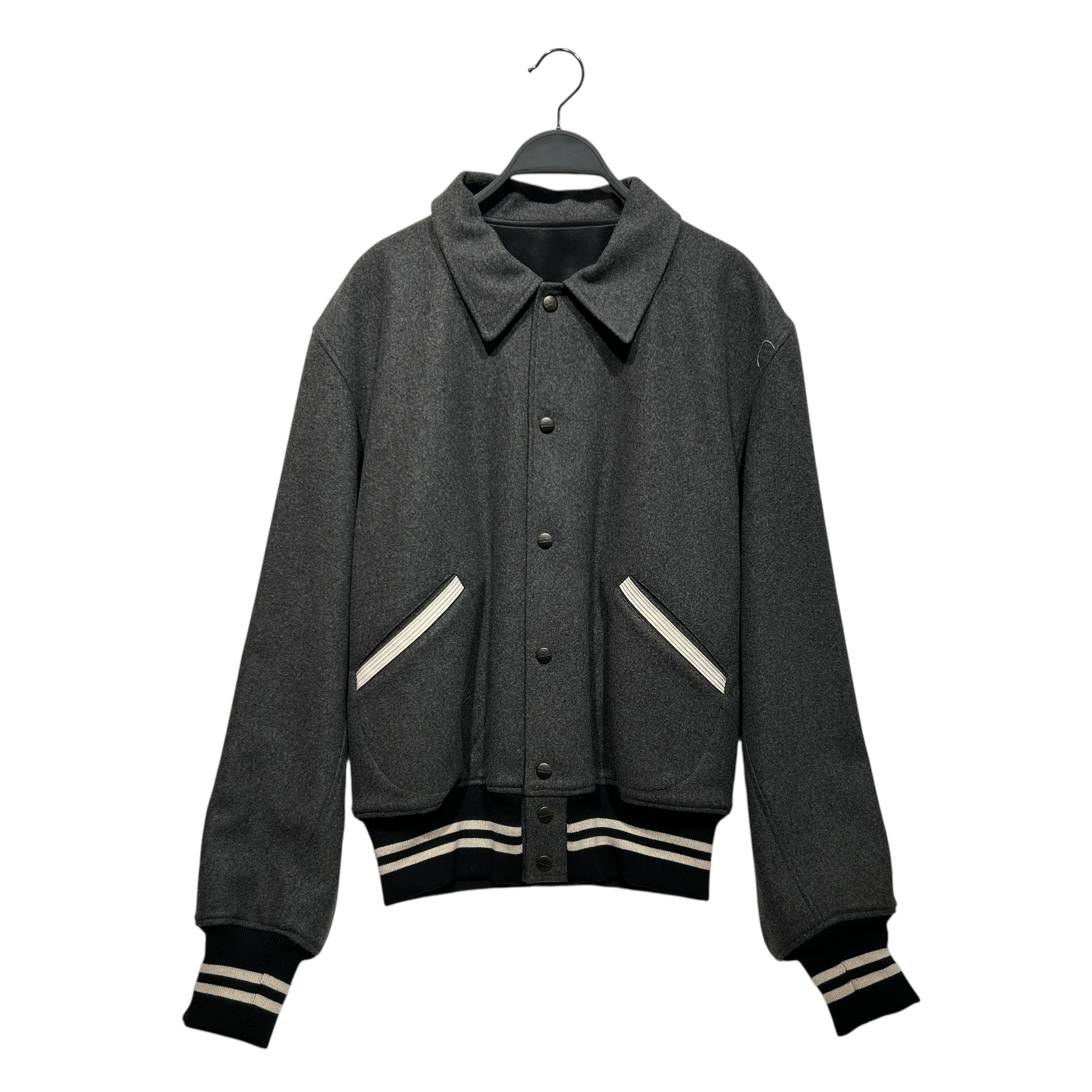 JIL SANDER/Baseball Jkt/48/Wool/GRY/REVERSIBLE SATIN LINING view 1