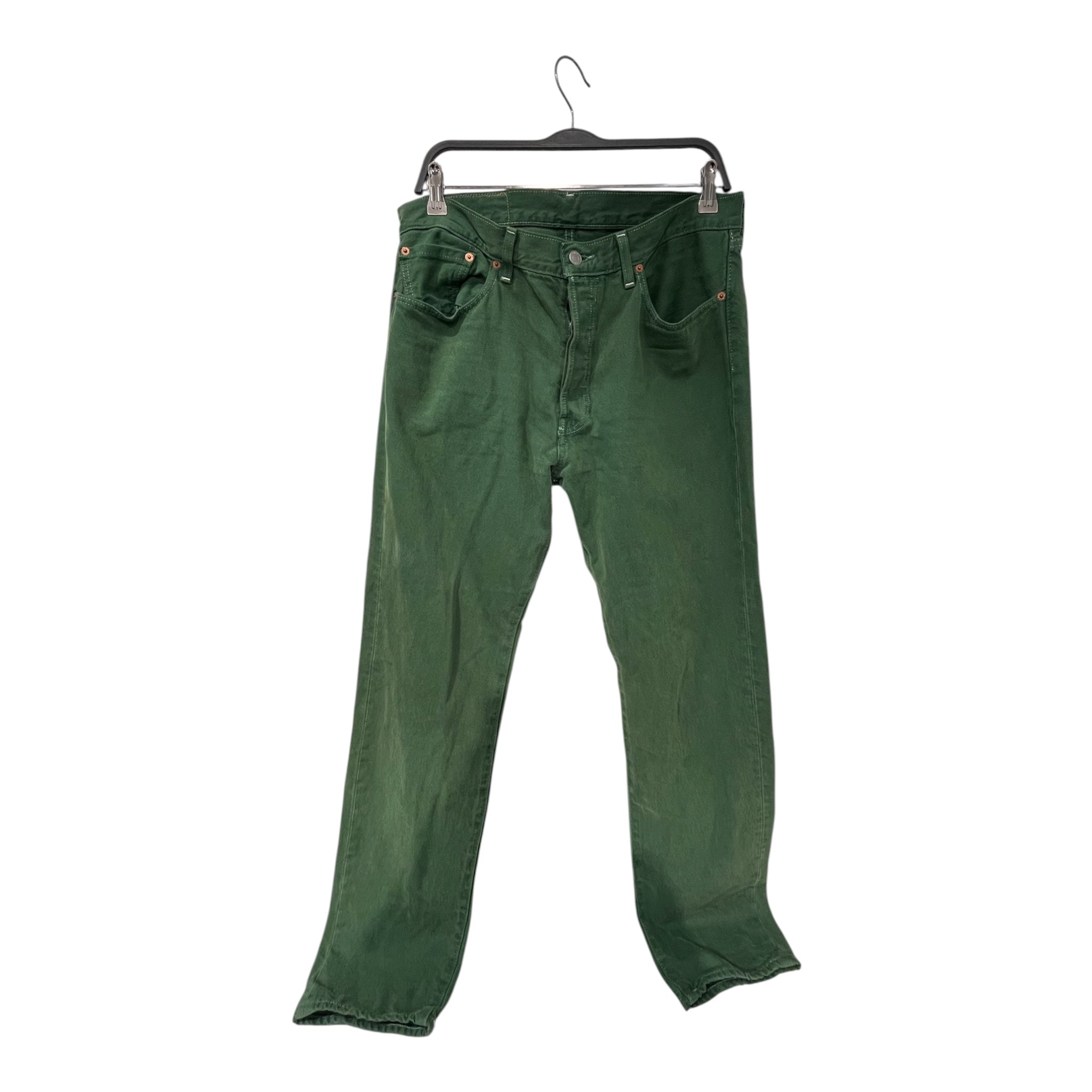 DENIM TEARS/Straight Pants/33/Cotton/GRN/Button Fly/green denims levi collab view 1