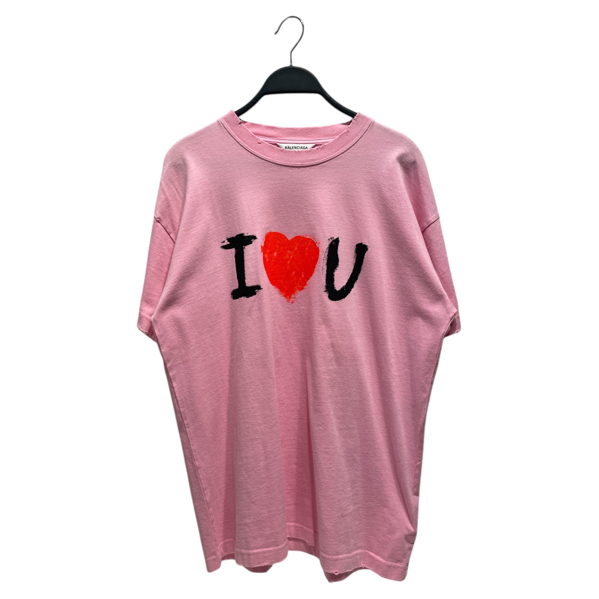 BALENCIAGA/T-Shirt/S/Cotton/PNK/Graphic/i <3 u view 1
