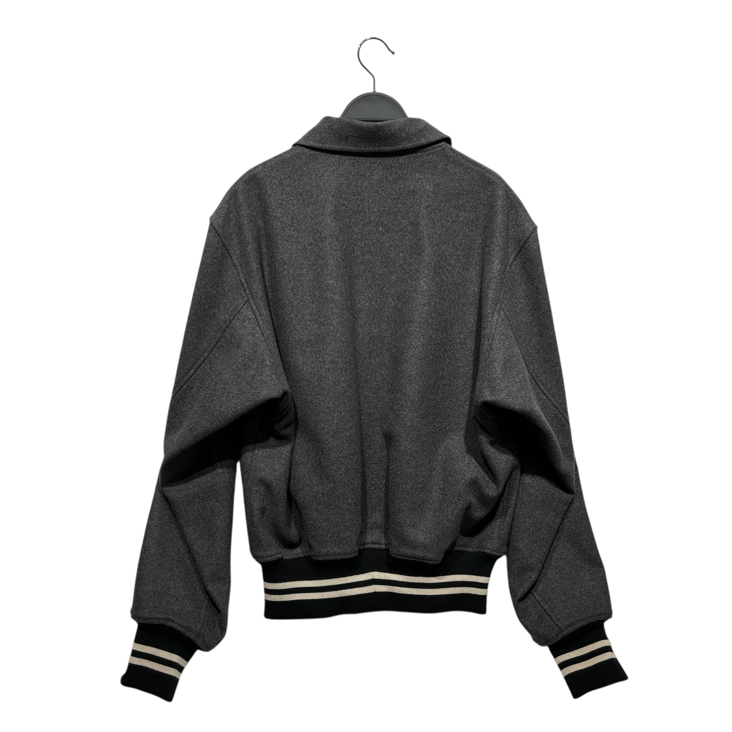 JIL SANDER/Baseball Jkt/48/Wool/GRY/REVERSIBLE SATIN LINING view 2