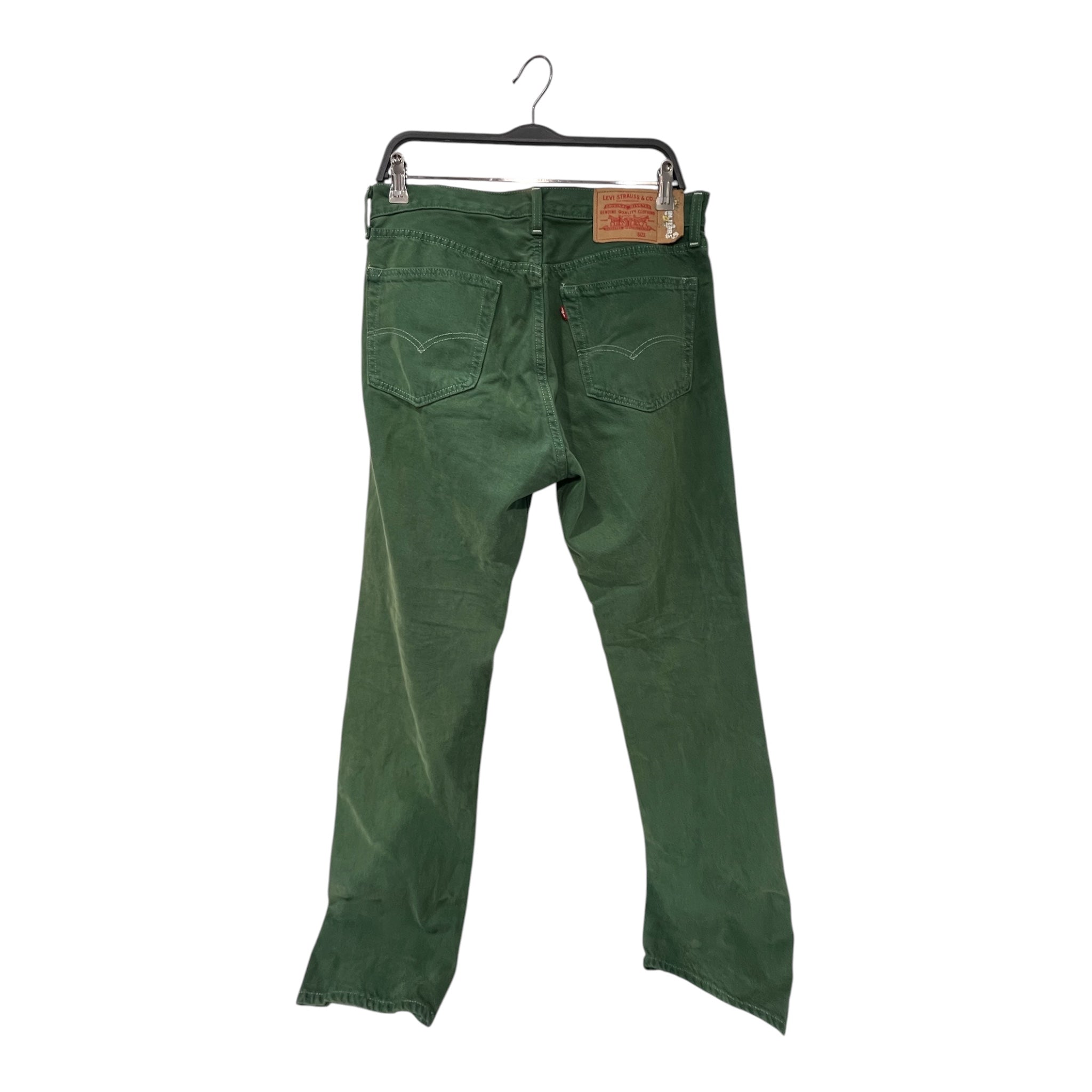 DENIM TEARS/Straight Pants/33/Cotton/GRN/Button Fly/green denims levi collab view 2