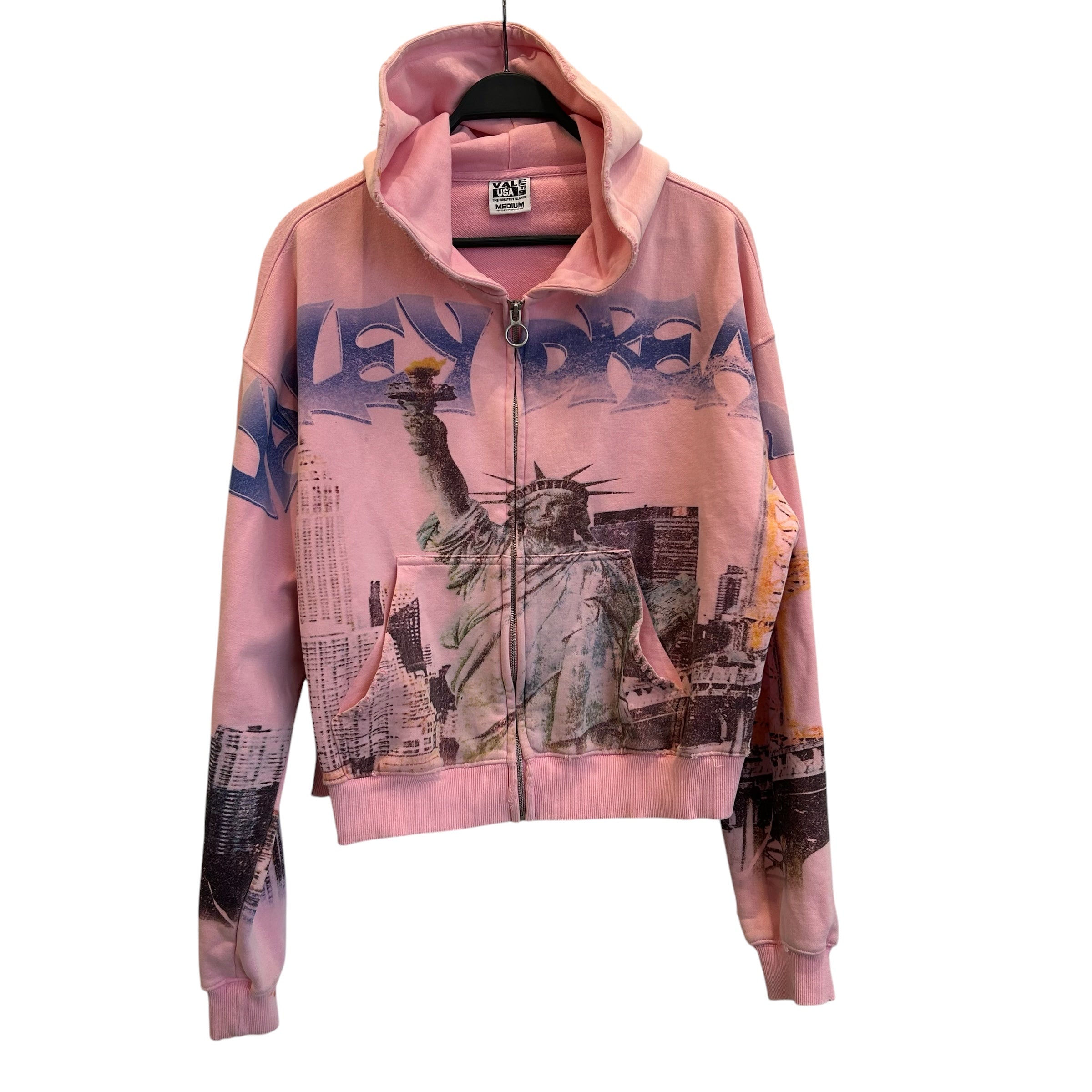 Vale/Zip Up Hoodie/M/Graphic/Cotton/PNK/ view 1