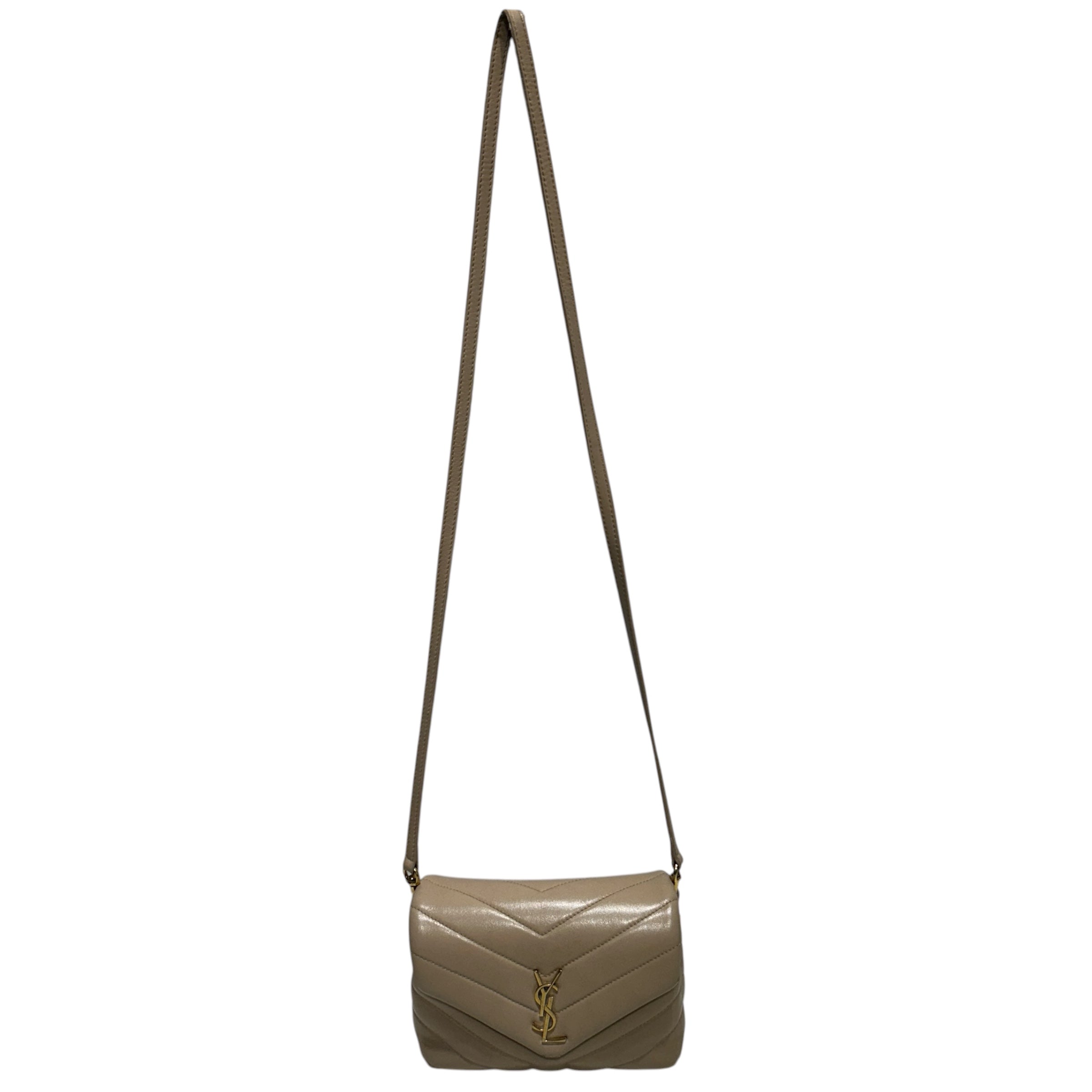 YVES SAINT LAURENT/Bag/Leather/BEG/quilt toy loulou view 1
