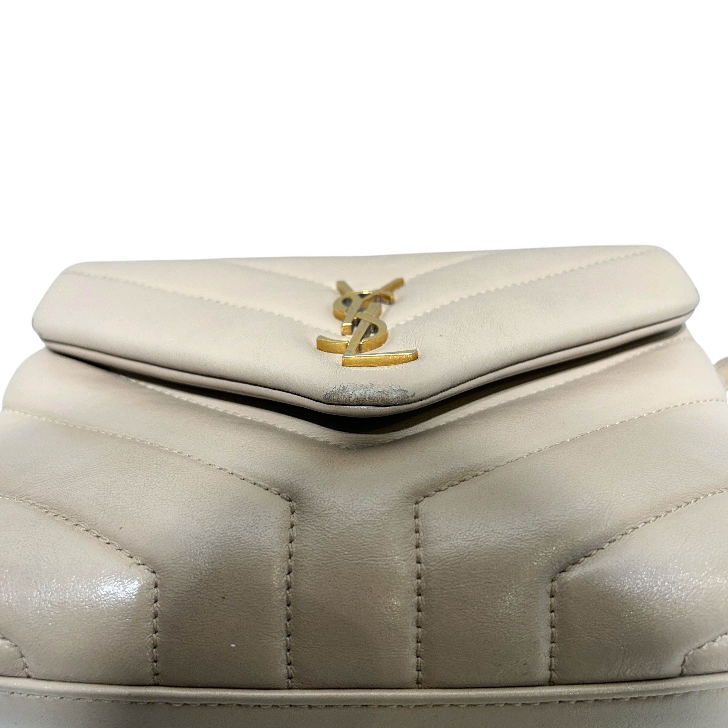 YVES SAINT LAURENT/Bag/Leather/BEG/quilt toy loulou view 8