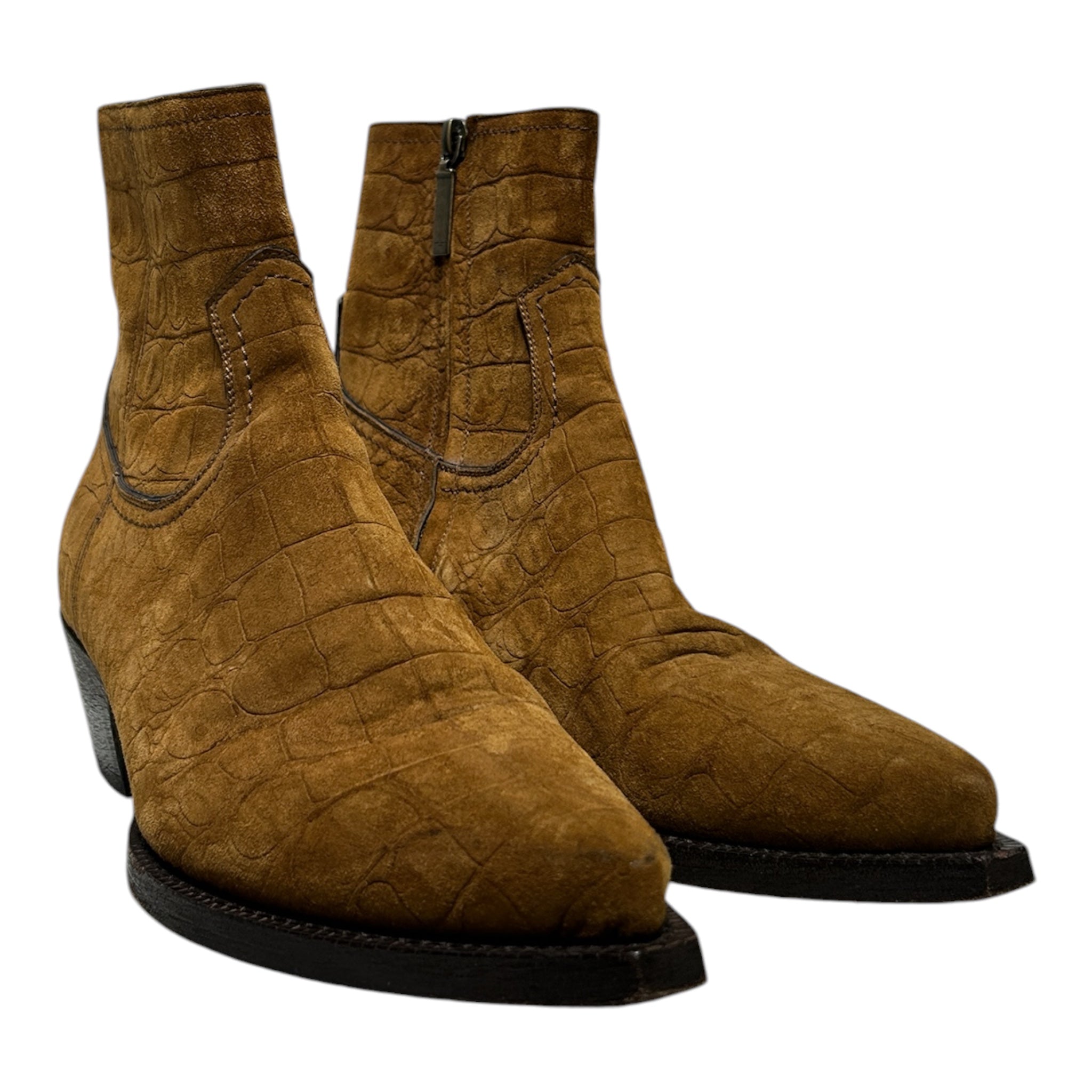 SAINT LAURENT/Cowboy Boots/EU 40/Suede/CML/LUKAS CROCODILE BOOT view 1