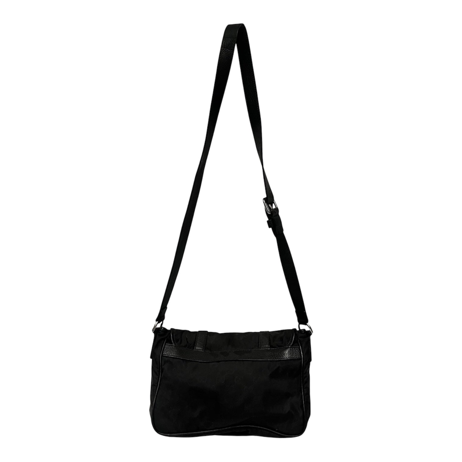 GUCCI/Cross Body Bag/Monogram/Nylon/BLK/guccissima messenger view 2