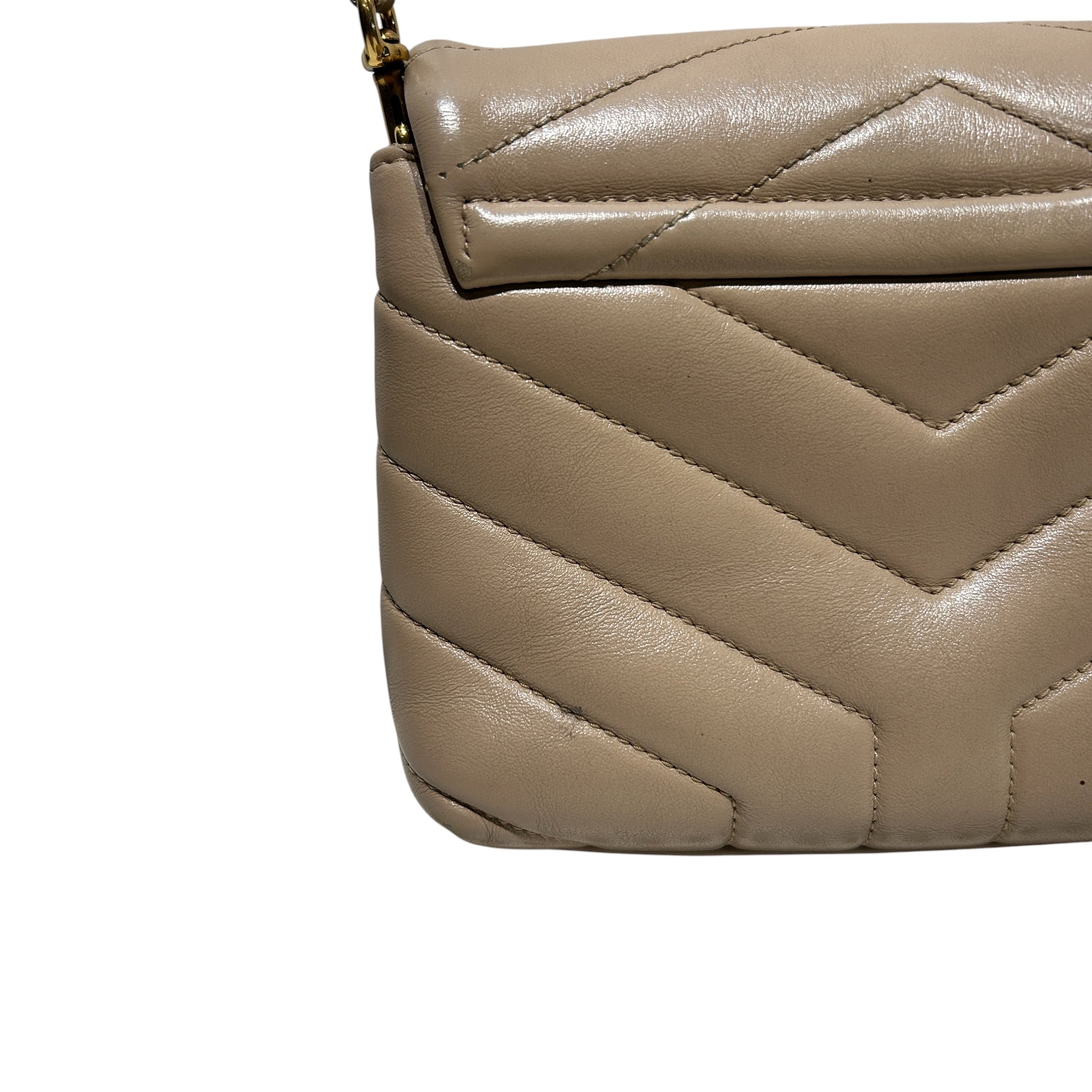 YVES SAINT LAURENT/Bag/Leather/BEG/quilt toy loulou view 7