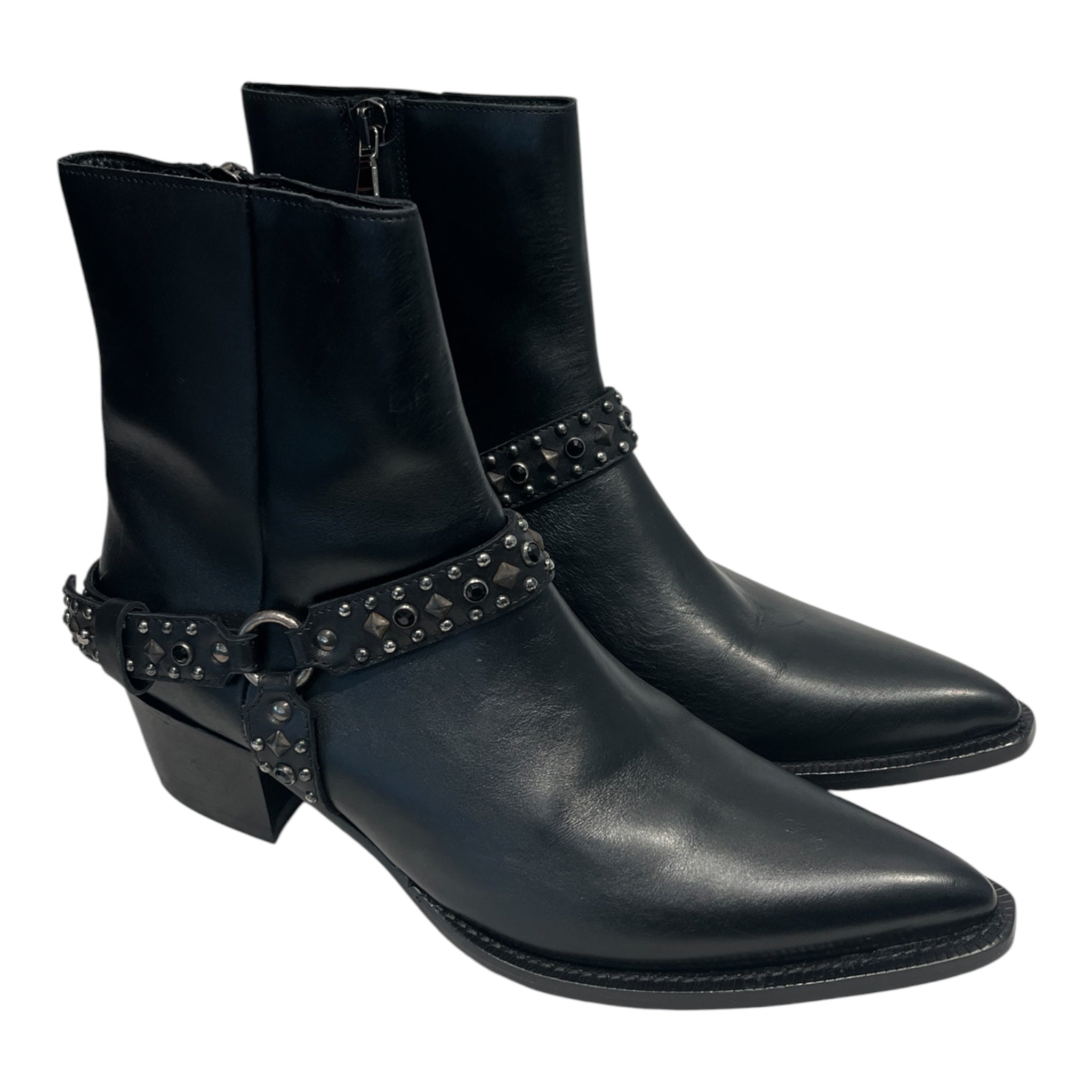 AMIRI/Biker Boots/EU 46/Leather/BLK/bedazzeled  boots view 1