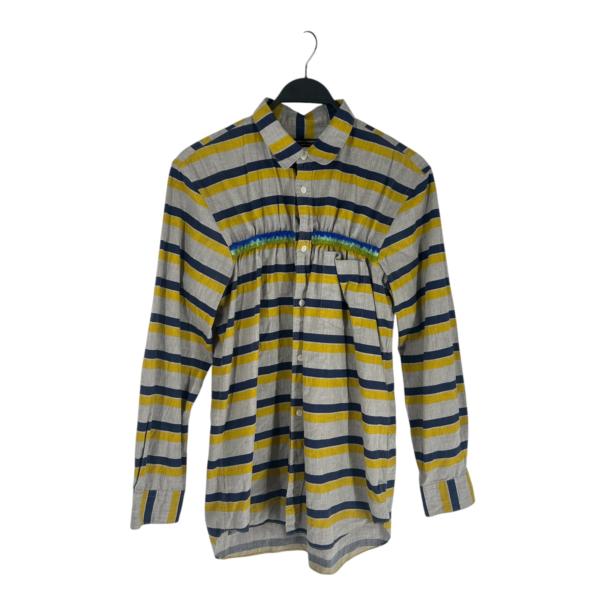 COMME des GARCONS HOMME PLUS/LS Shirt/Cotton/GRY/Stripe/RUNWAY 2004 WOOL BUNCH view 1