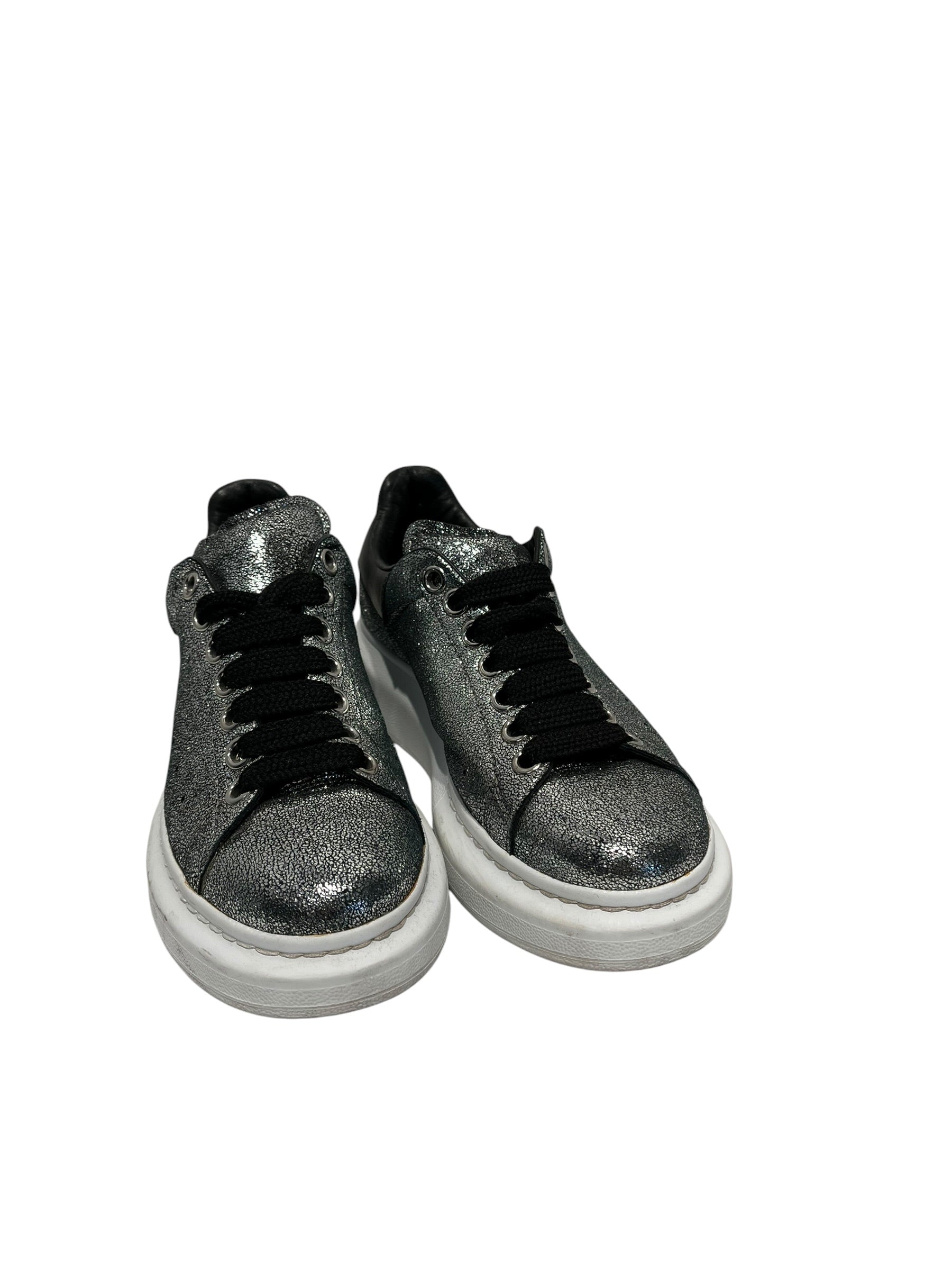 Alexander McQueen/Low-Sneakers/EU 37.5/Glitter/SLV/ view 2
