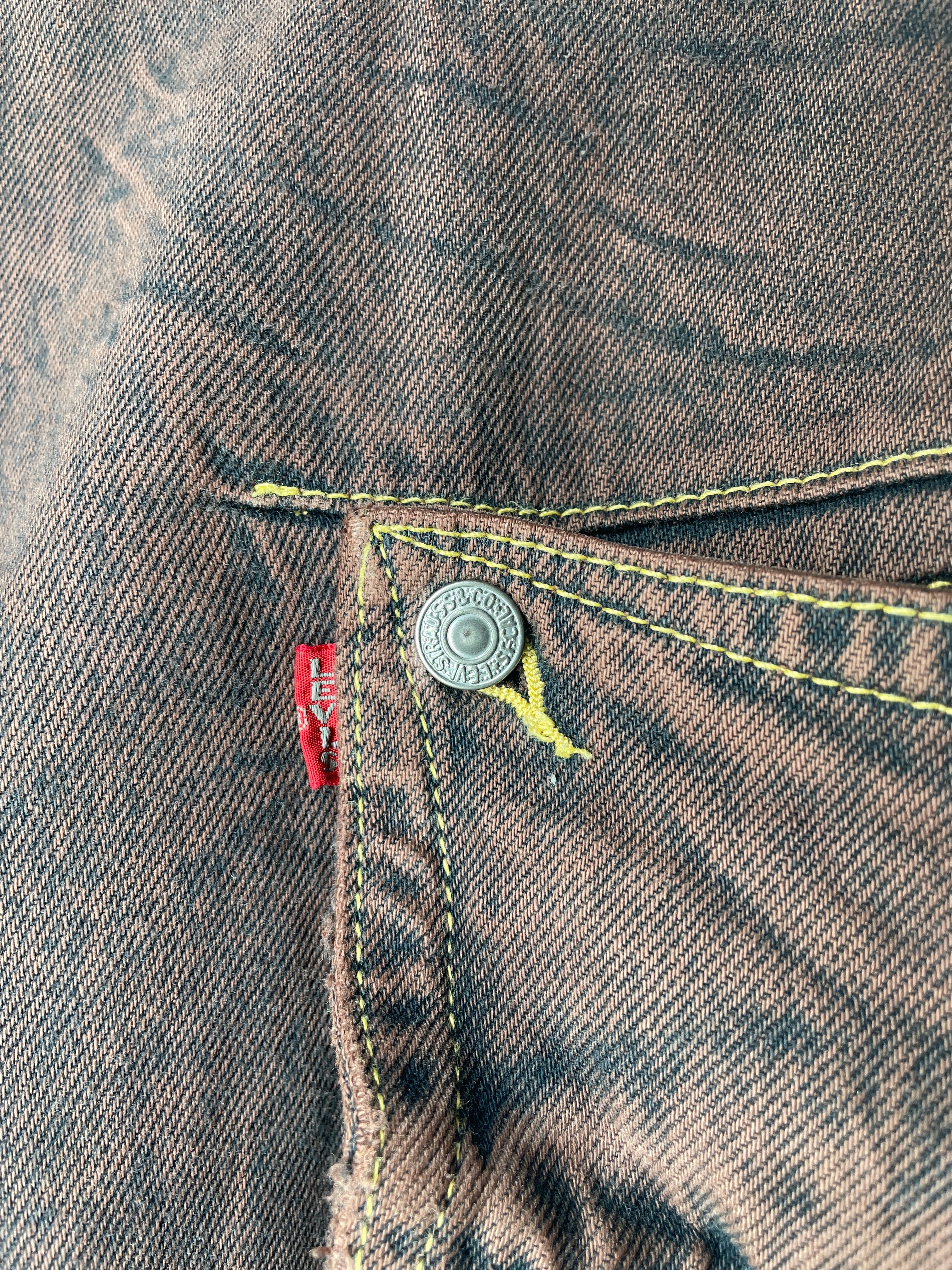 Kiko Kostadinov/Levi's/Straight Pants/32/Denim/BRW/PANELED\SHERPA FLEECE TRIM view 4
