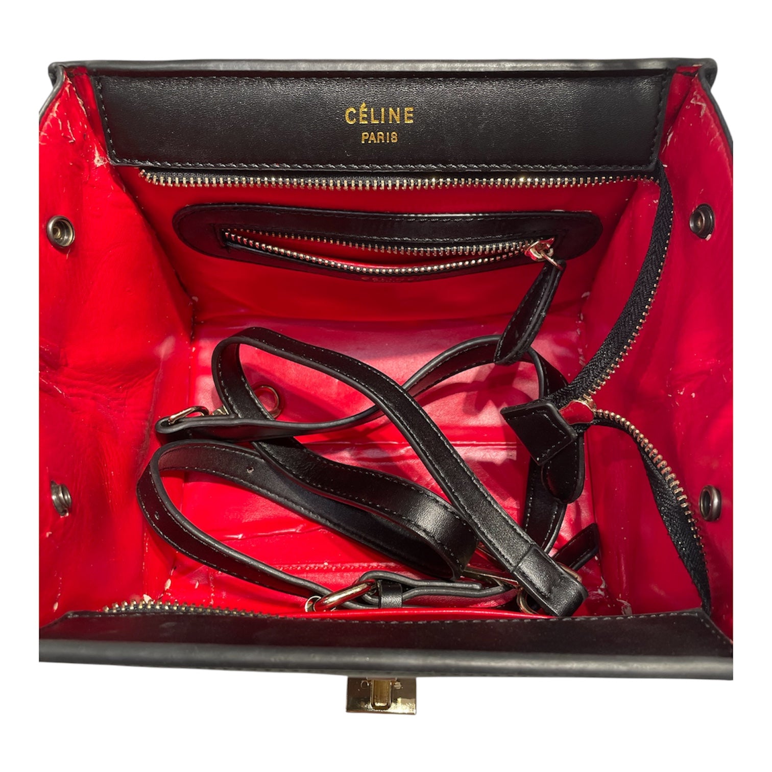 CELINE/Clutch Bag/Leather/BLK/ view 3