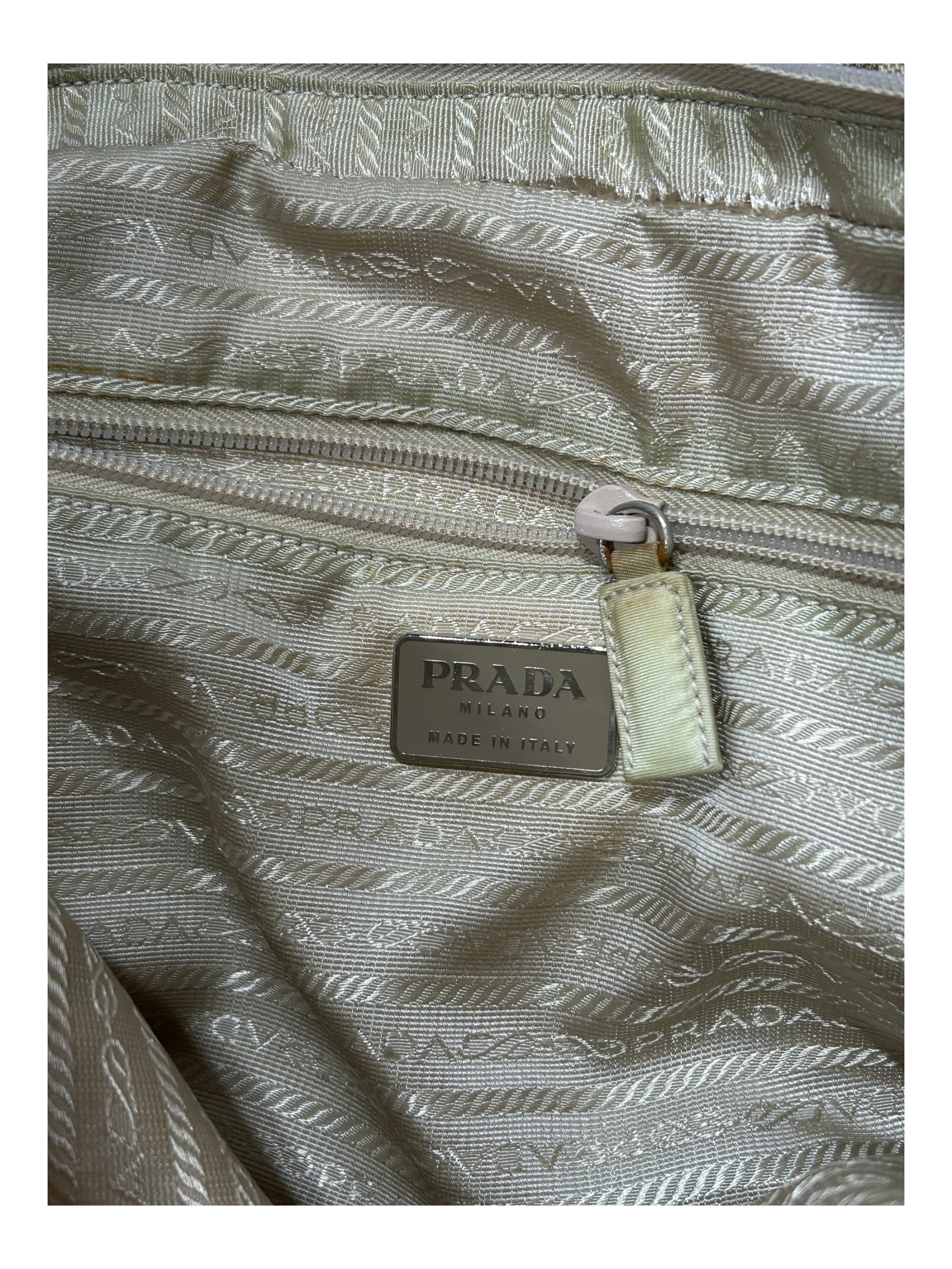 PRADA/Hand Bag/Nylon/CRM/TESSUTO TOTE / SLV HARDWARE view 7