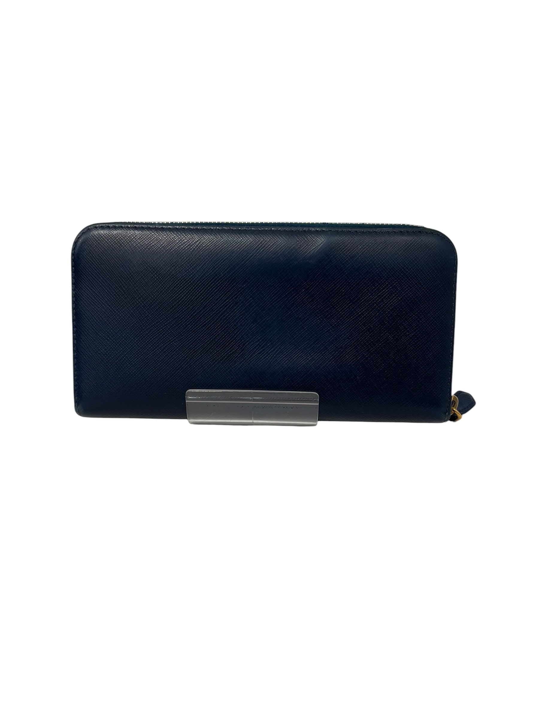 PRADA/Wallet/Leather/NVY/L's/CONTINENTAL SAFFIANO WALLET view 2