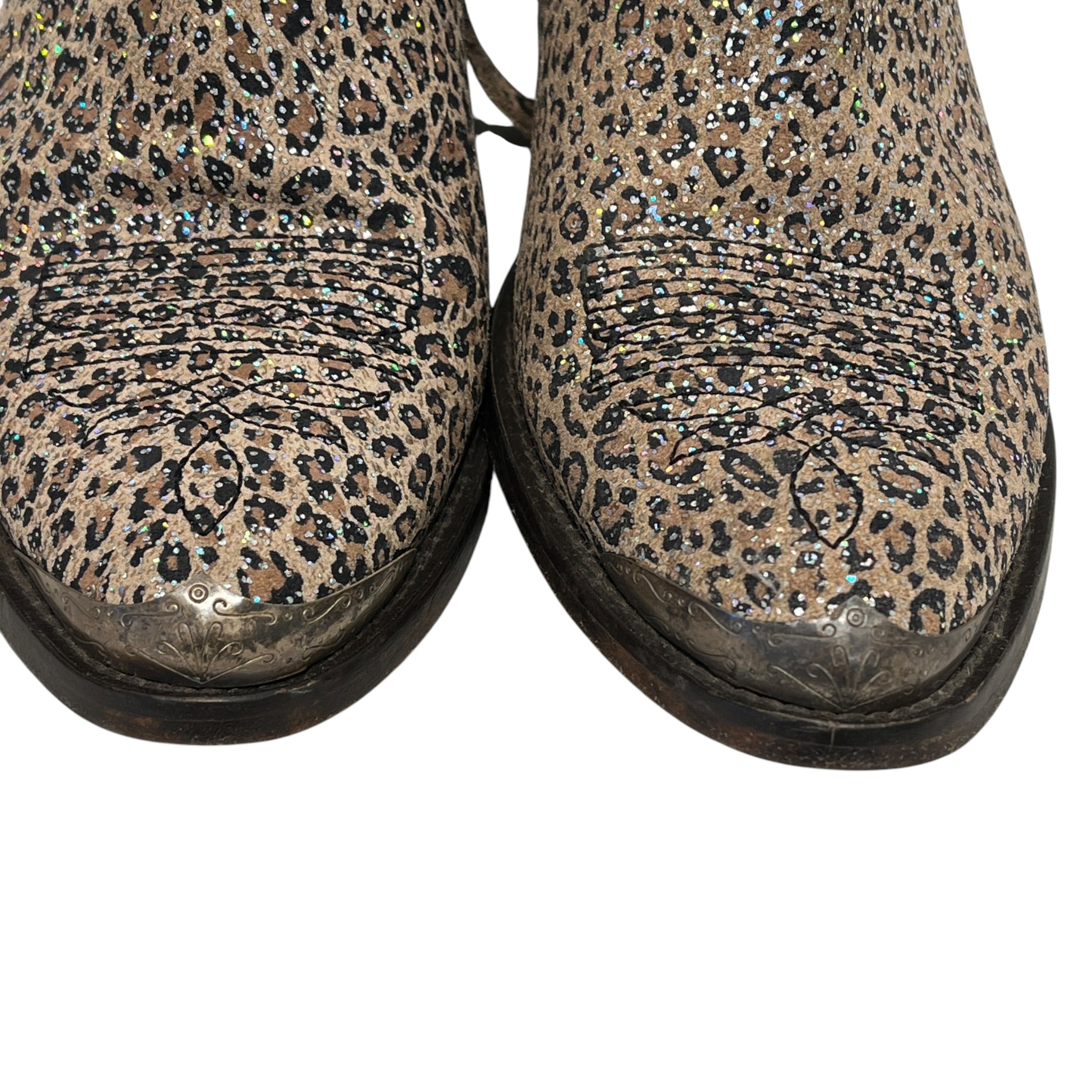 GOLDEN GOOSE/Western Boots/EU 38/Leopard/Suede/CML/glitter metal toe view 5