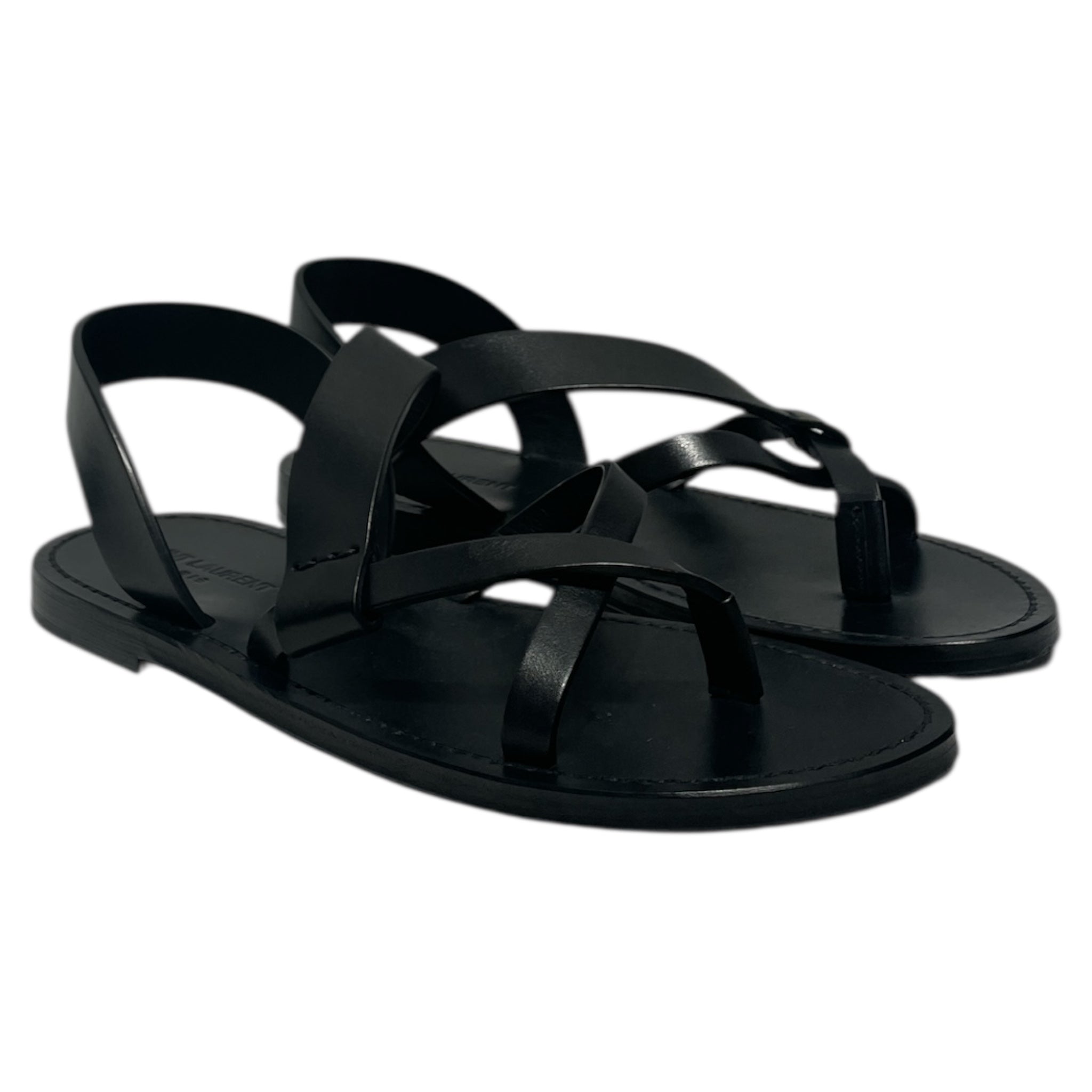 SAINT LAURENT/Sandals/US 8/Leather/BLK/ view 1