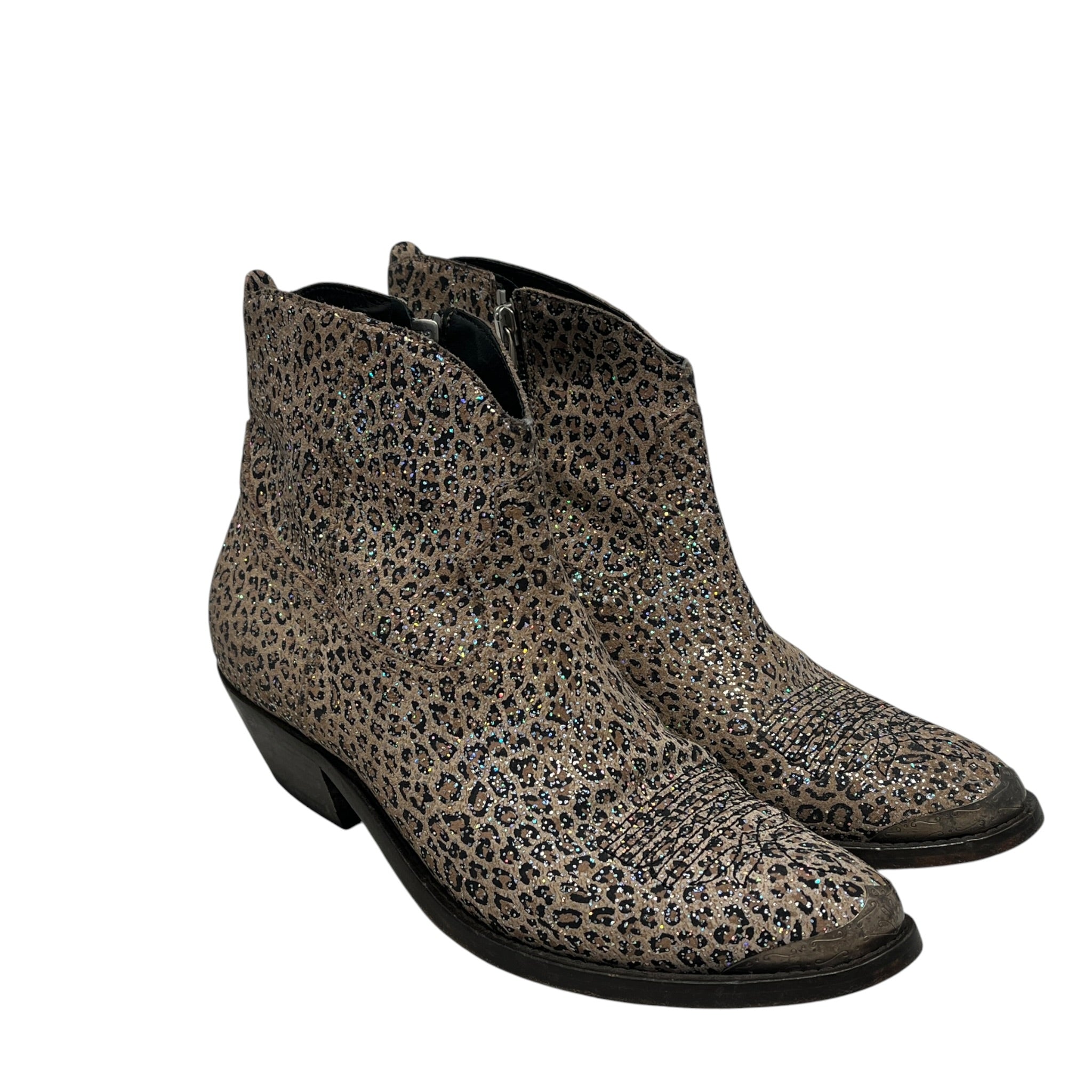 GOLDEN GOOSE/Western Boots/EU 38/Leopard/Suede/CML/glitter metal toe view 1