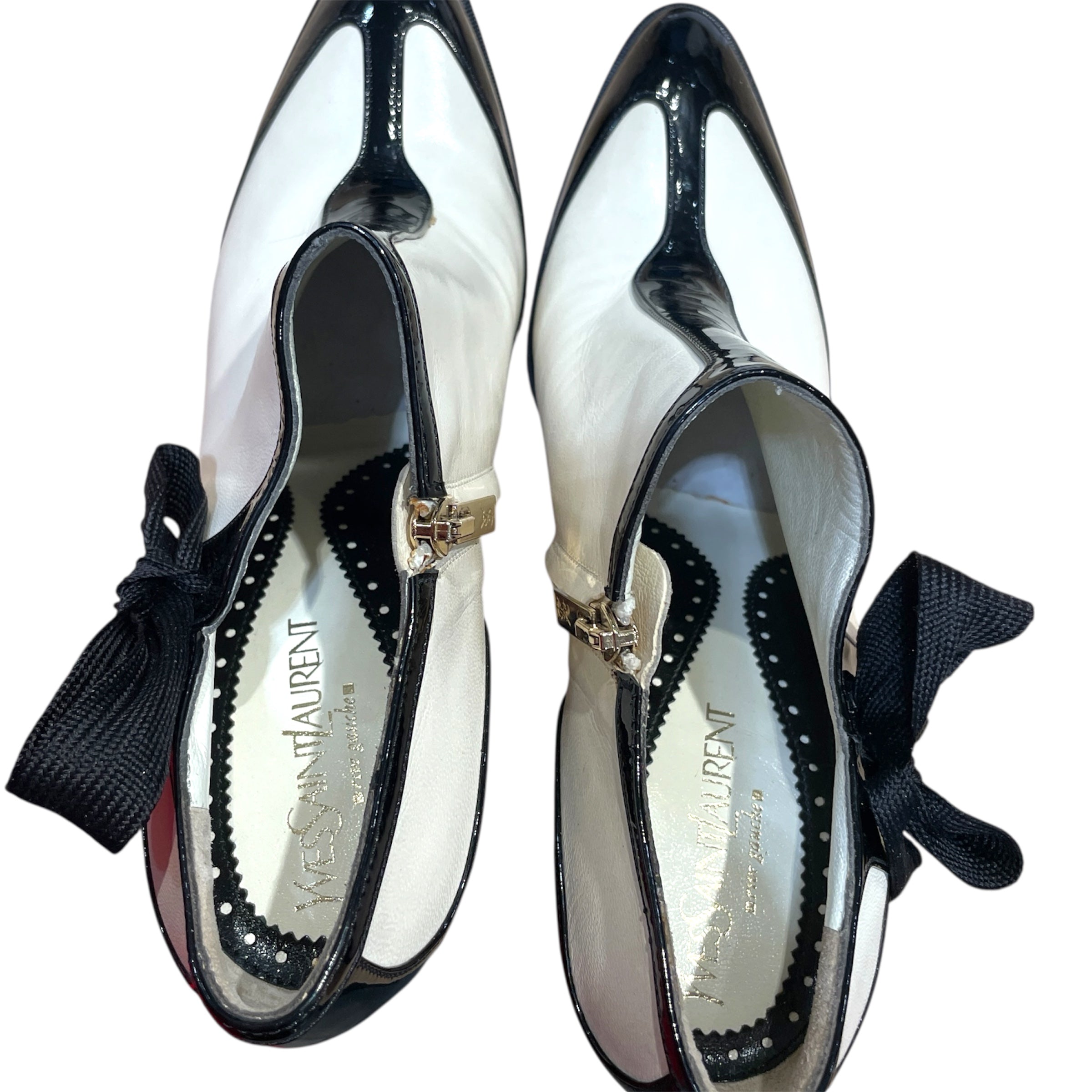 YVES SAINT LAURENT rive gauche/Heels/EU 37/Leather/WHT/2004 Heel view 3