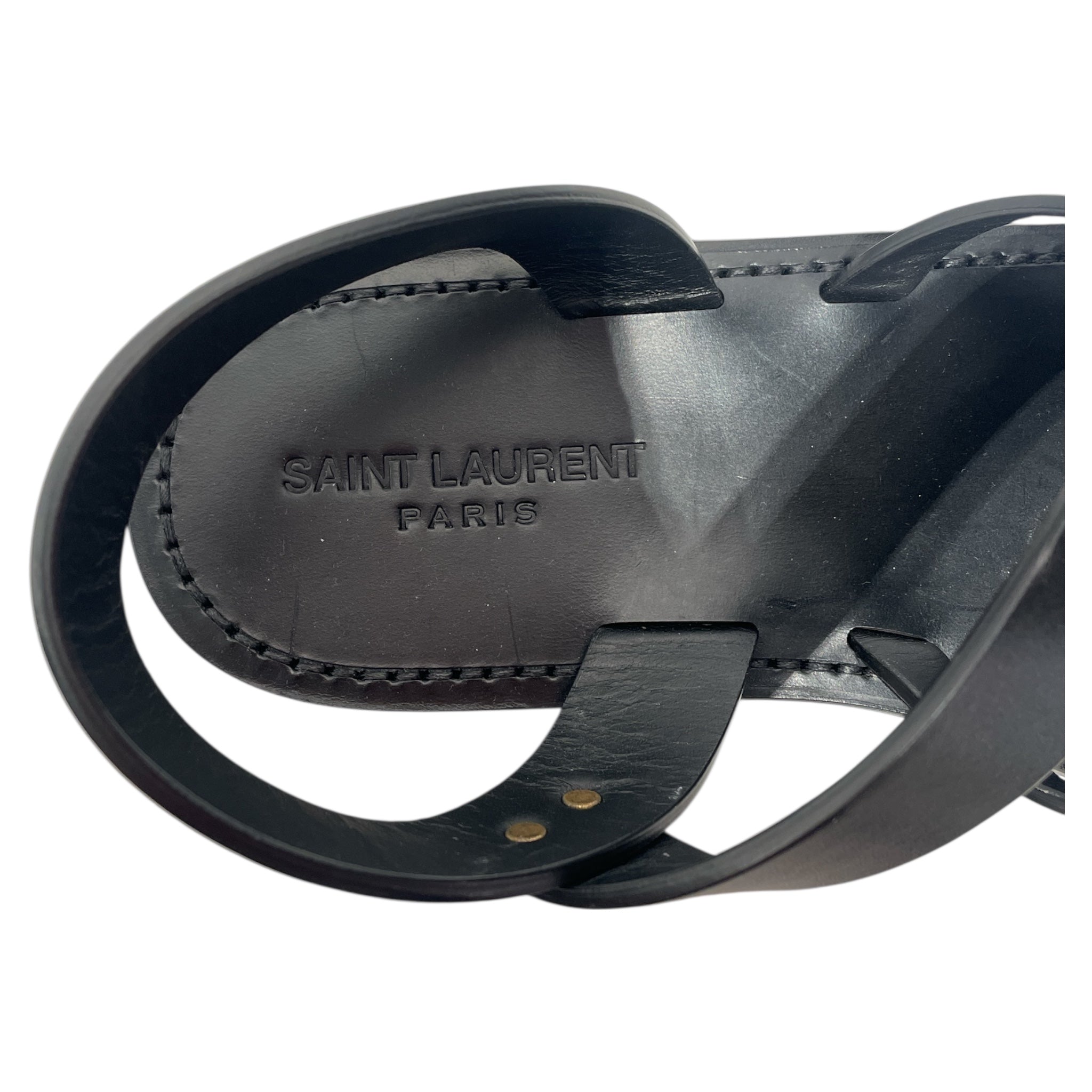 SAINT LAURENT/Sandals/US 8/Leather/BLK/ view 3