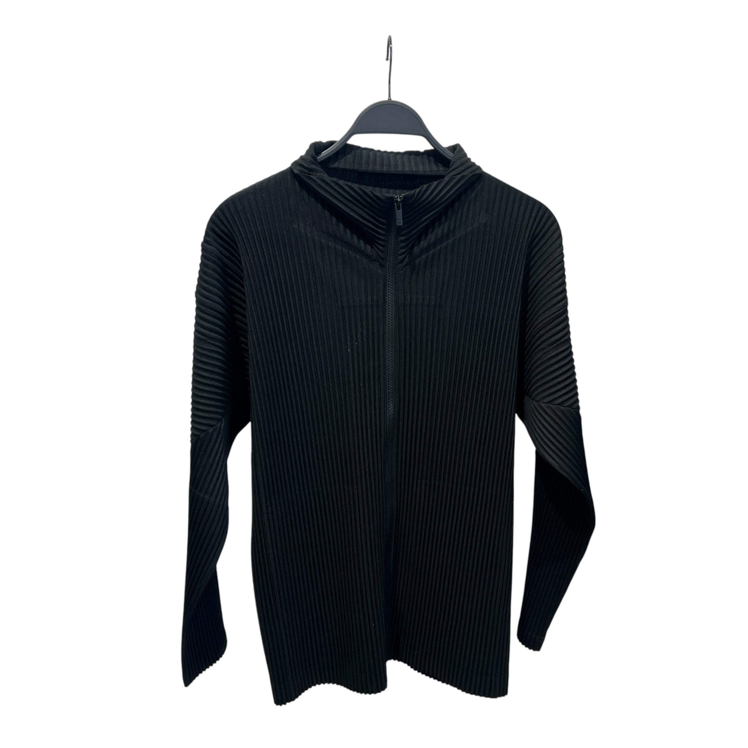 HOMME PLISSE ISSEY MIYAKE/Jacket/3/Polyester/BLK/pleated/organic shape view 1