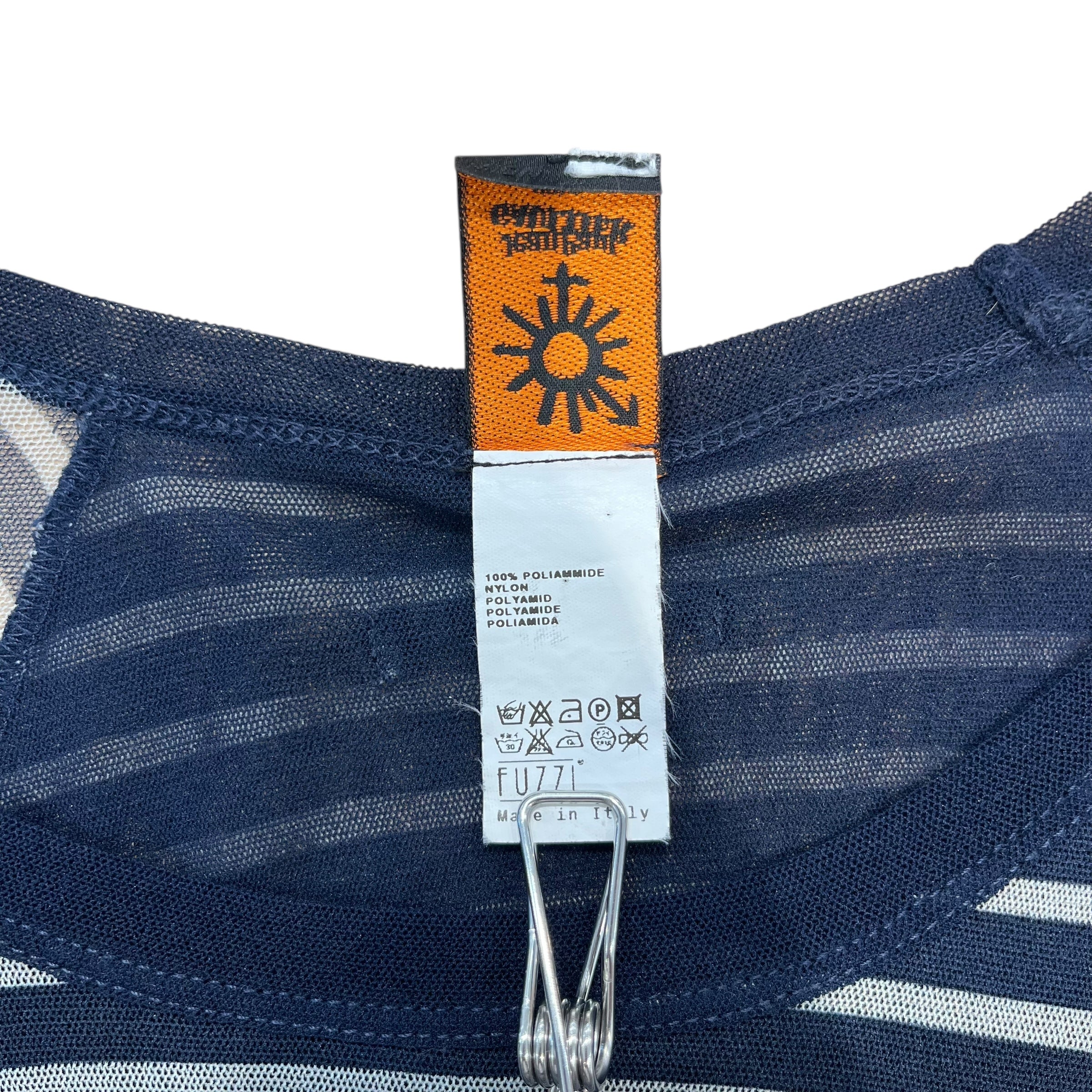 Jean Paul Gaultier/LS T-Shirt/OS/Polyester/NVY/All Over Print/STRIPED W FEATHER PRINT view 4