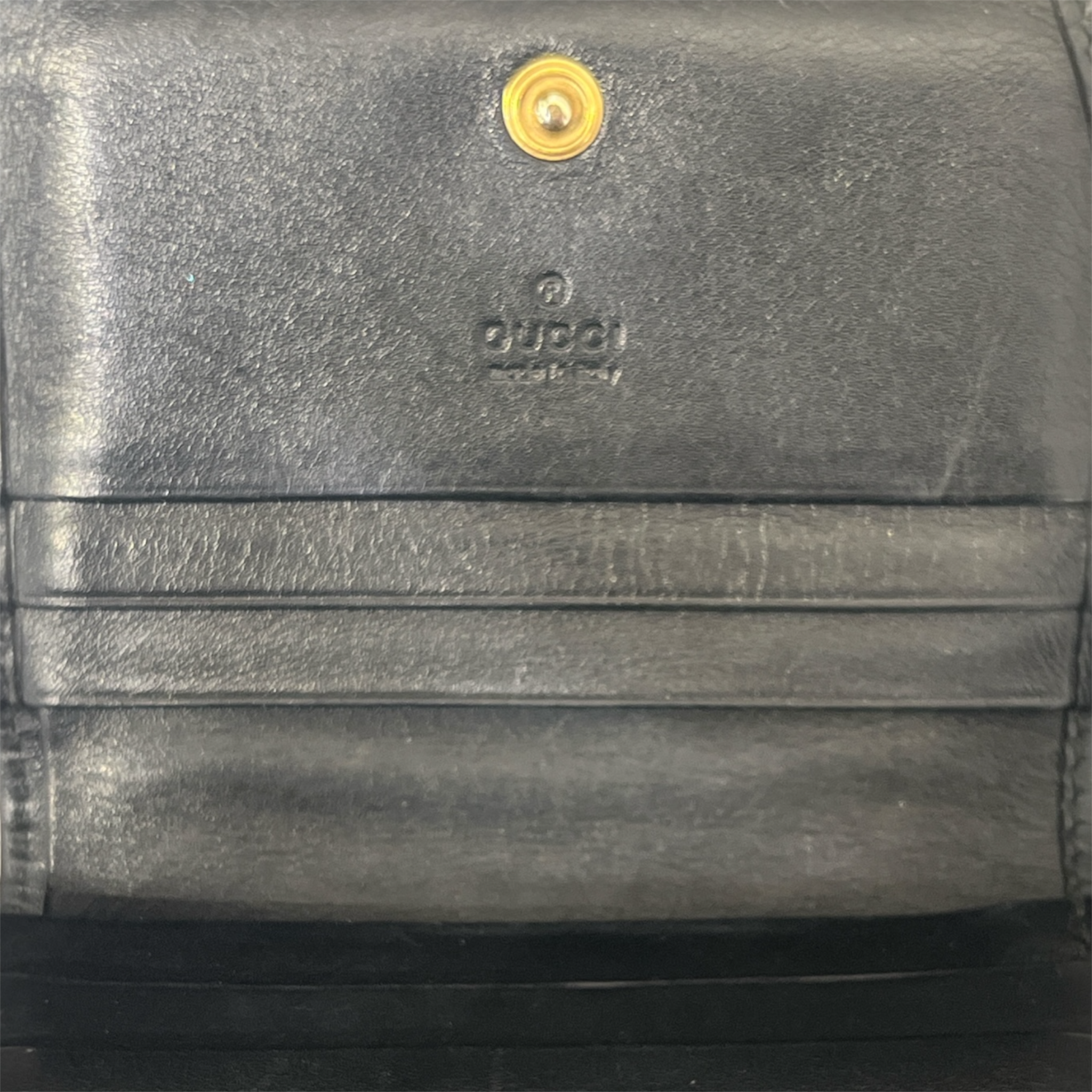 GUCCI/Bifold Wallet/Monogram/Leather/BLK/BLU"GG"YLWSTAR view 3