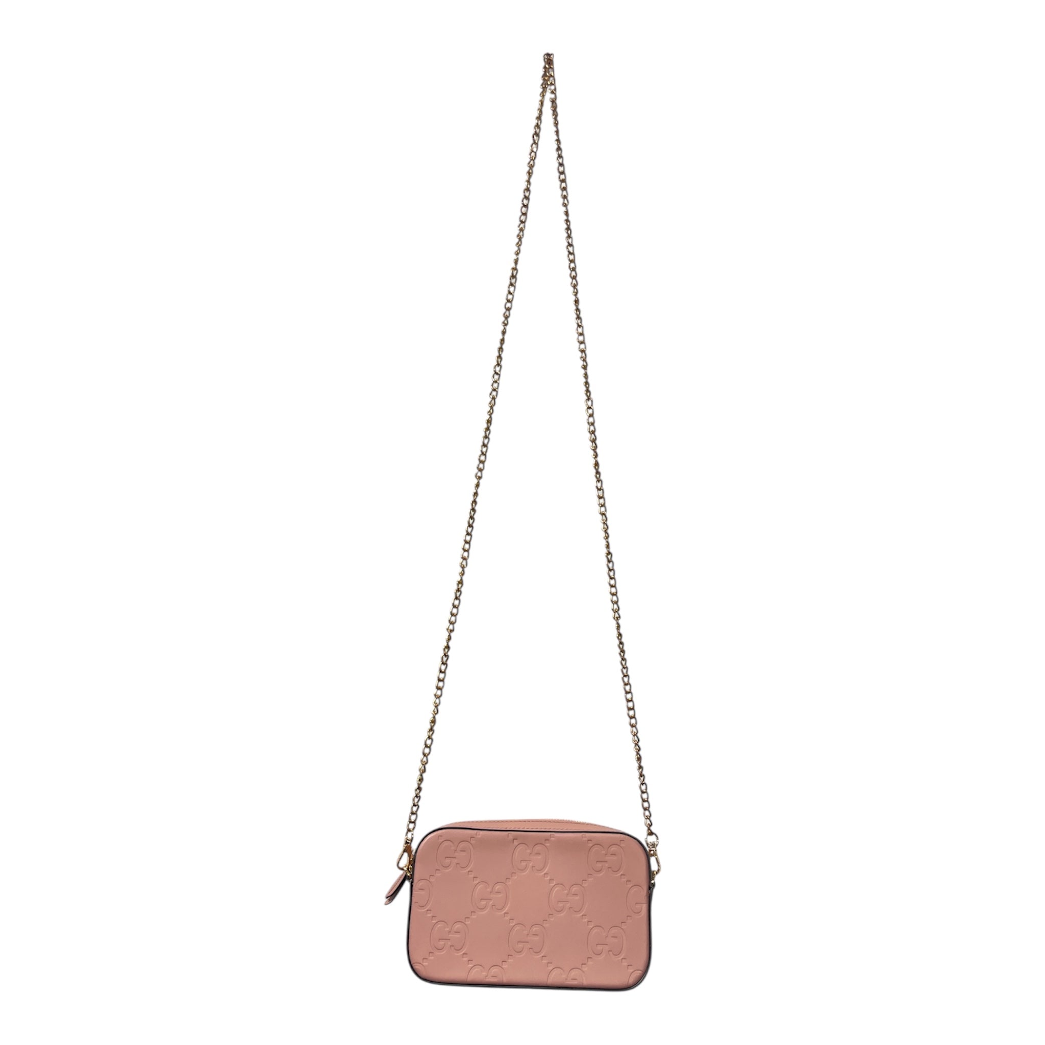 GUCCI/Cross Body Bag/Monogram/Leather/PNK/SUPER MINI GG ROSE GOLD LEATHE view 2