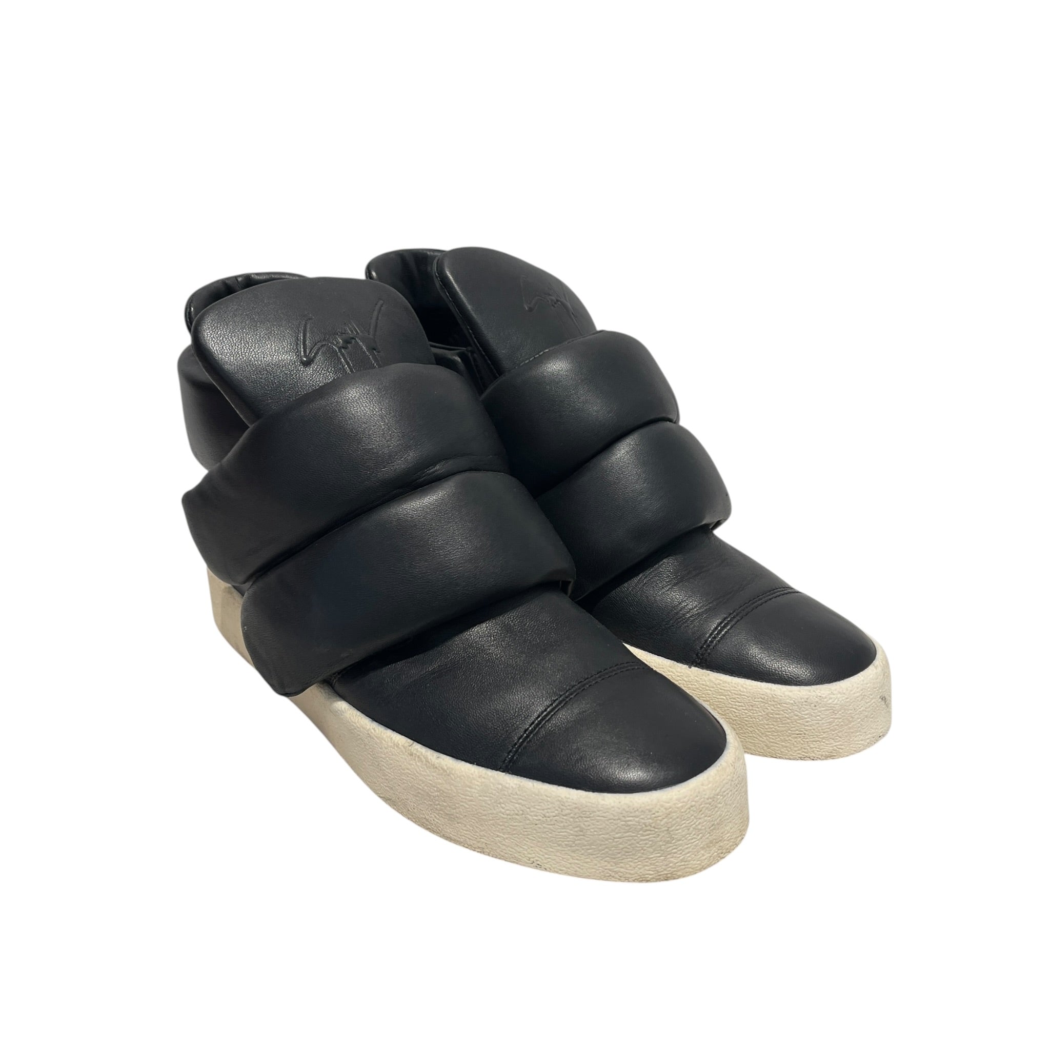 Giuseppe Zanotti/Hi-Sneakers/US 11.5/Leather/BLK/puff strap hi-top view 1