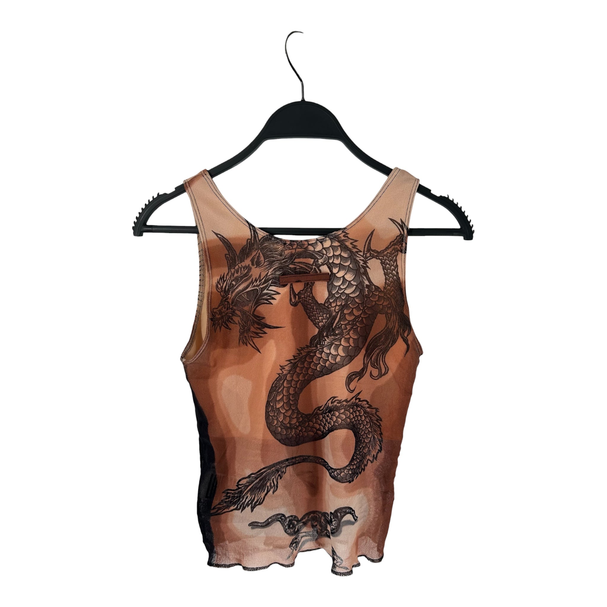 Jean Paul Gaultier/Cut & Sew/S/All Over Print/Polyester/BEG/SAFE SEX FOREVER TANK view 2