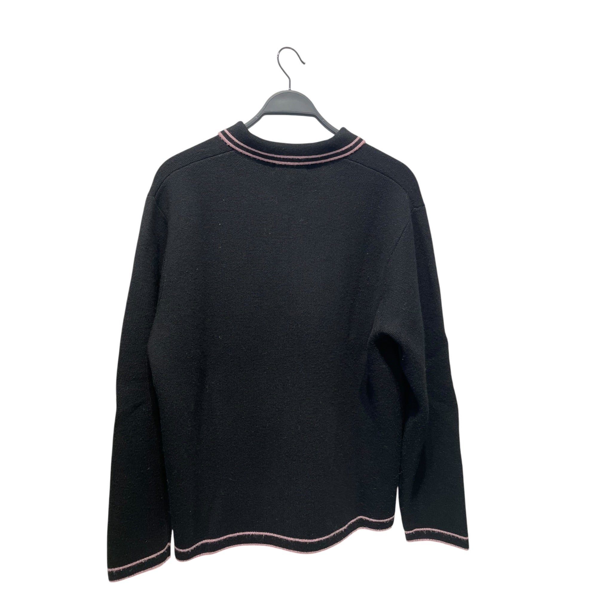 Supreme/Sweater/L/Wool/BLK/PINK STRIPE ON COLLAR view 2