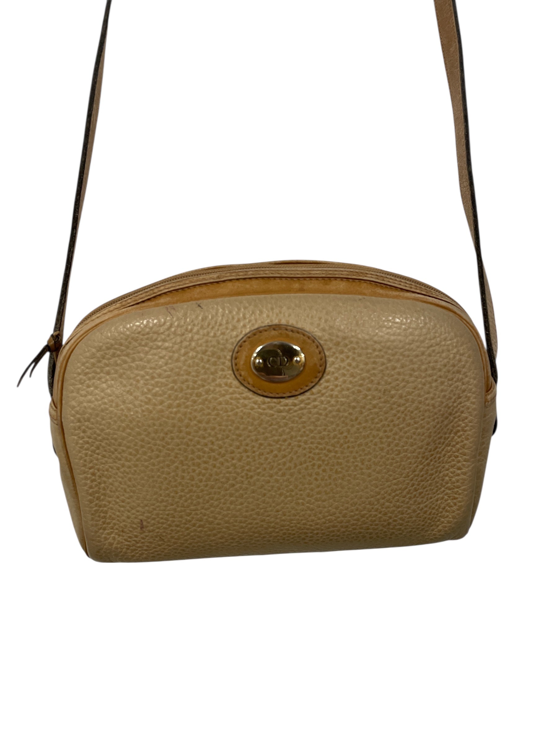 Christian Dior/Cross Body Bag/Leather/BEG/ view 3