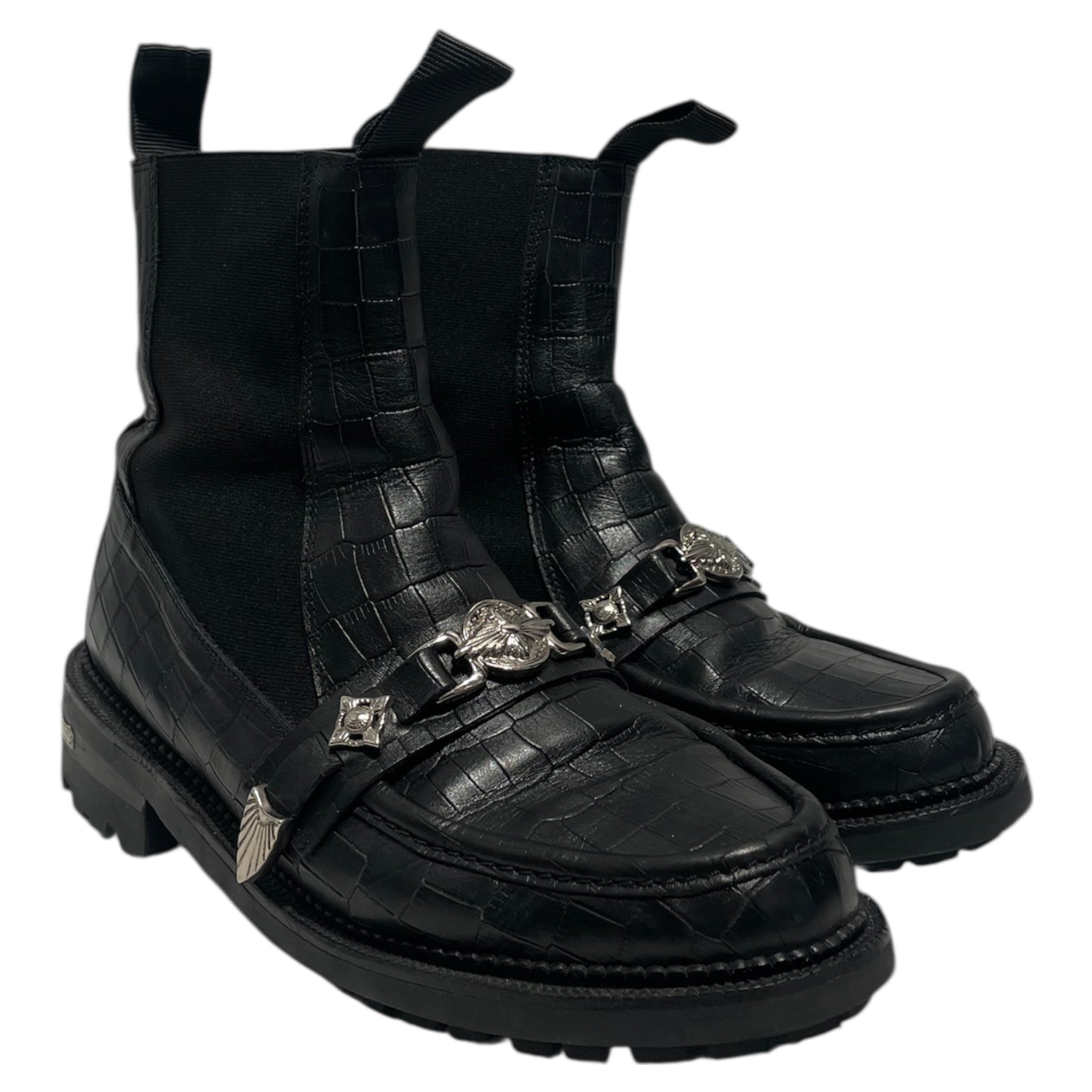 TOGA VIRILIS TOGA ARCHIVES/Boots/EU 42/Animal Pattern/Leather/BLK/EMBROSSED CROCO view 1