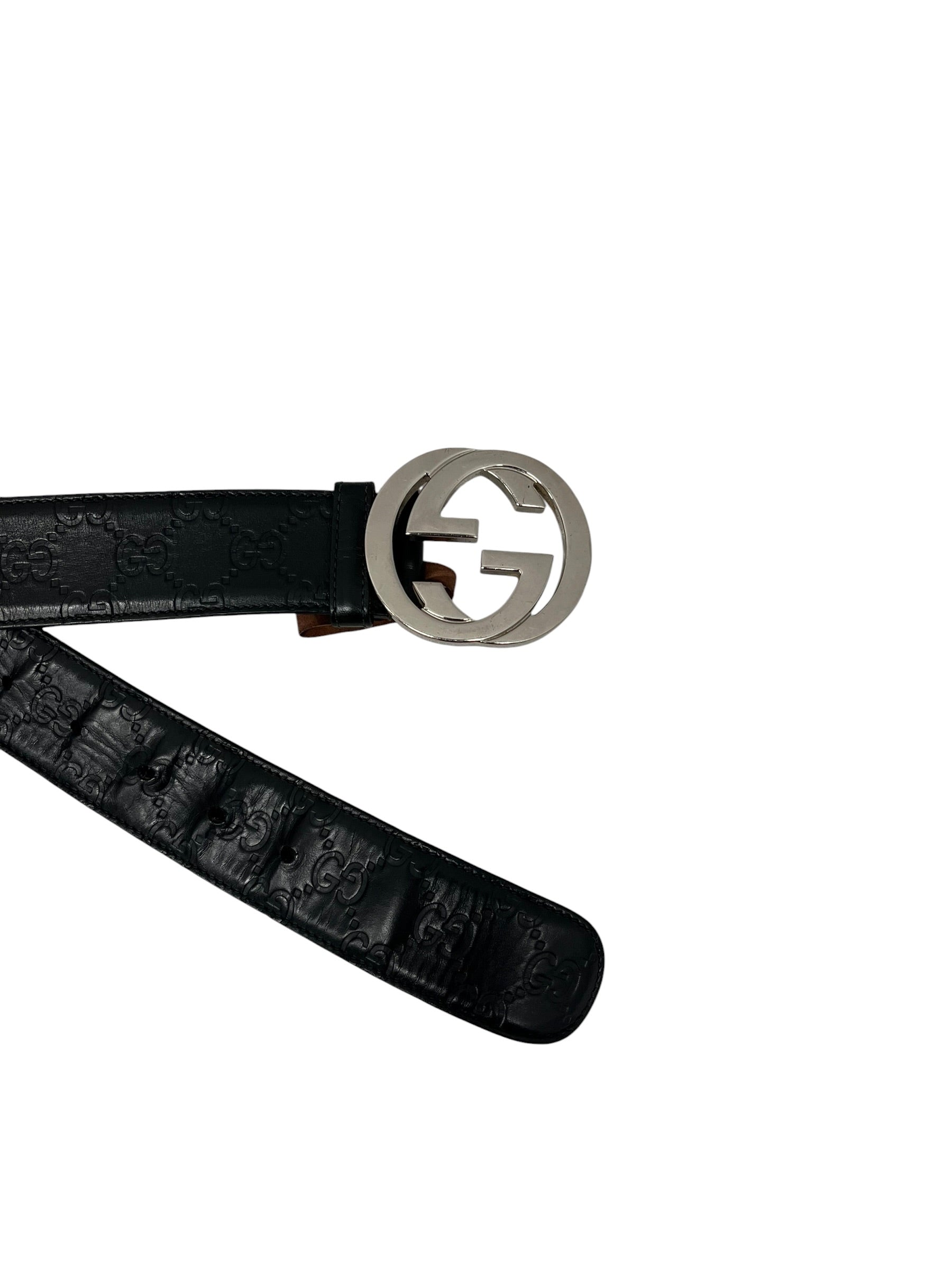GUCCI/Belt/Stripe/Leather/BLK/M's/MONOGRAM GG BELT view 2