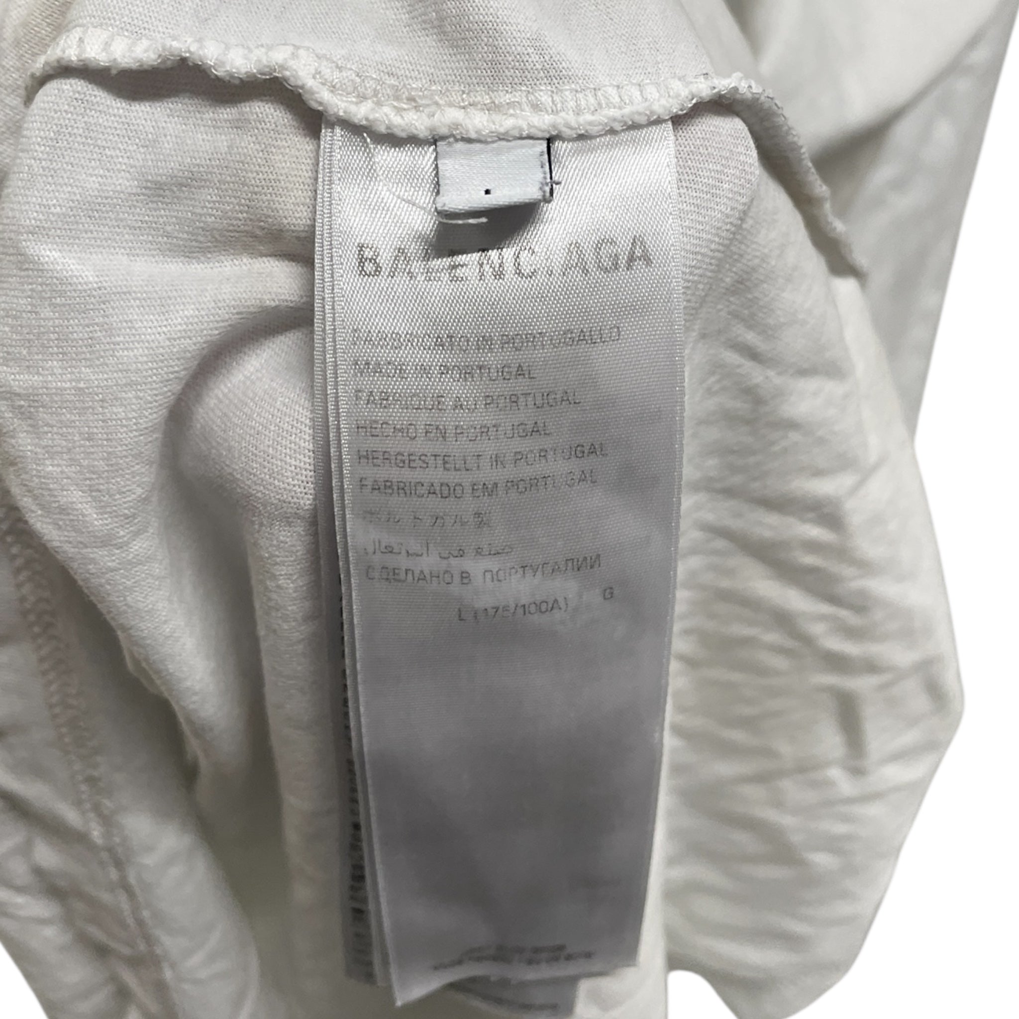 BALENCIAGA/T-Shirt/L/Cotton/WHT/BLU FRONT AND BACK LOGO view 4