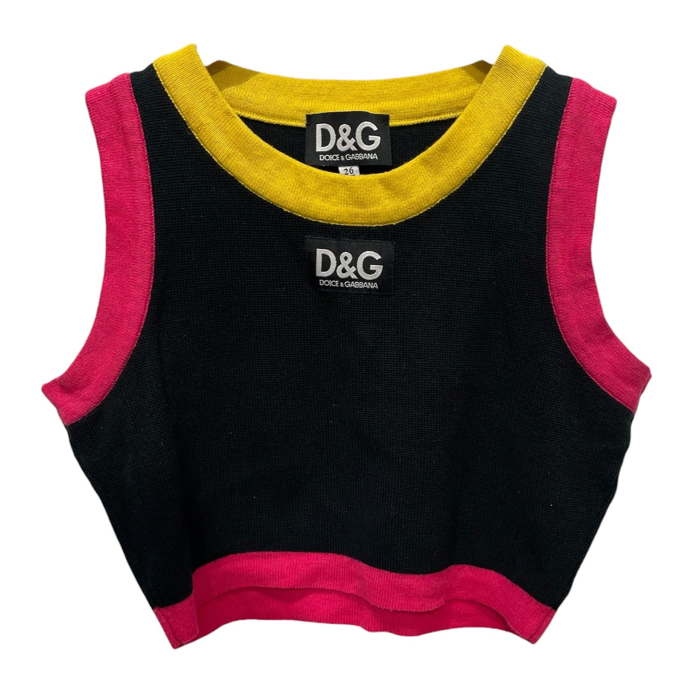 DOLCE&GABBANA/T-Shirt/26/Cotton/BLK/PINK AND YELLOW