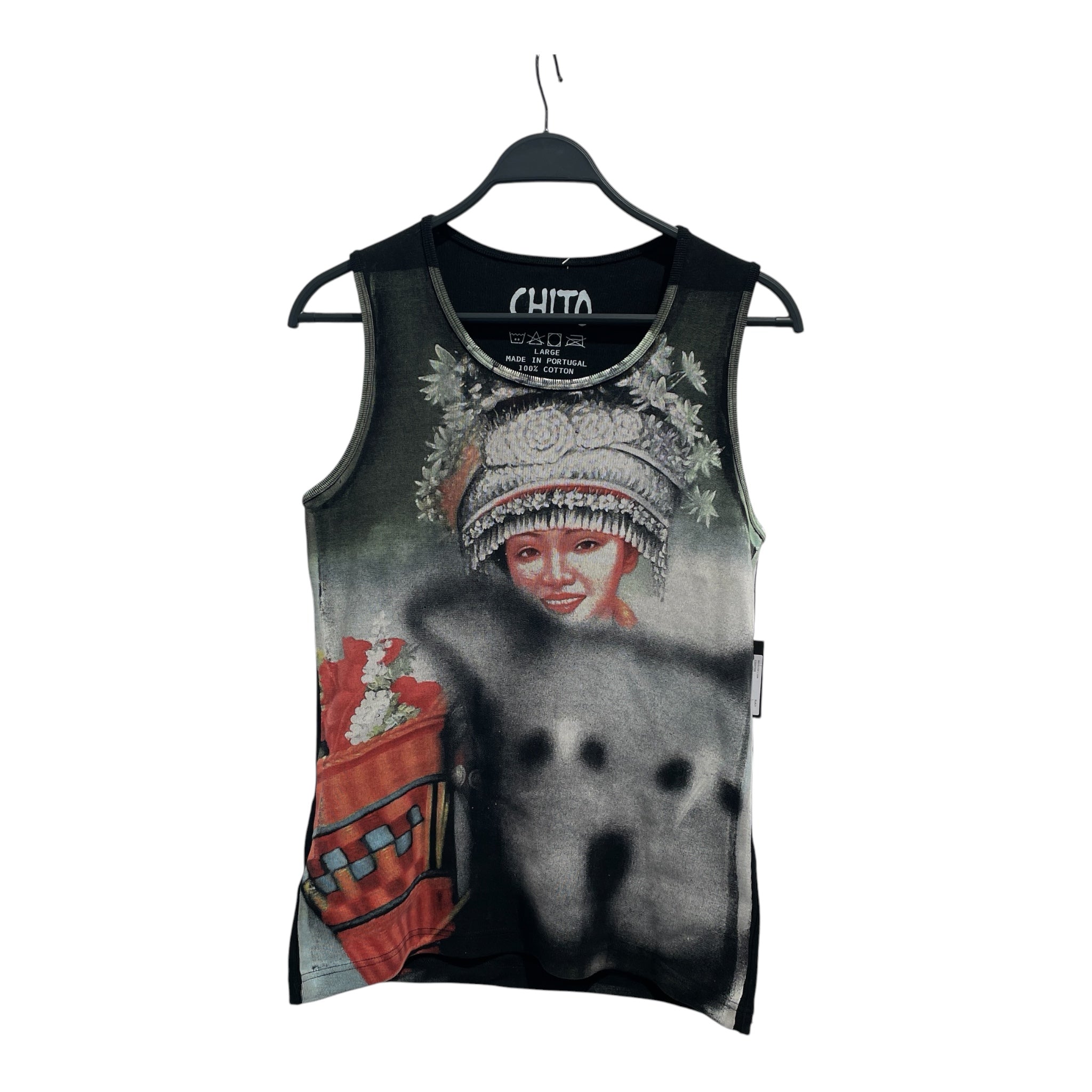 CHITO/Tank Top/L/Cotton/BLK/Graphic/ view 1
