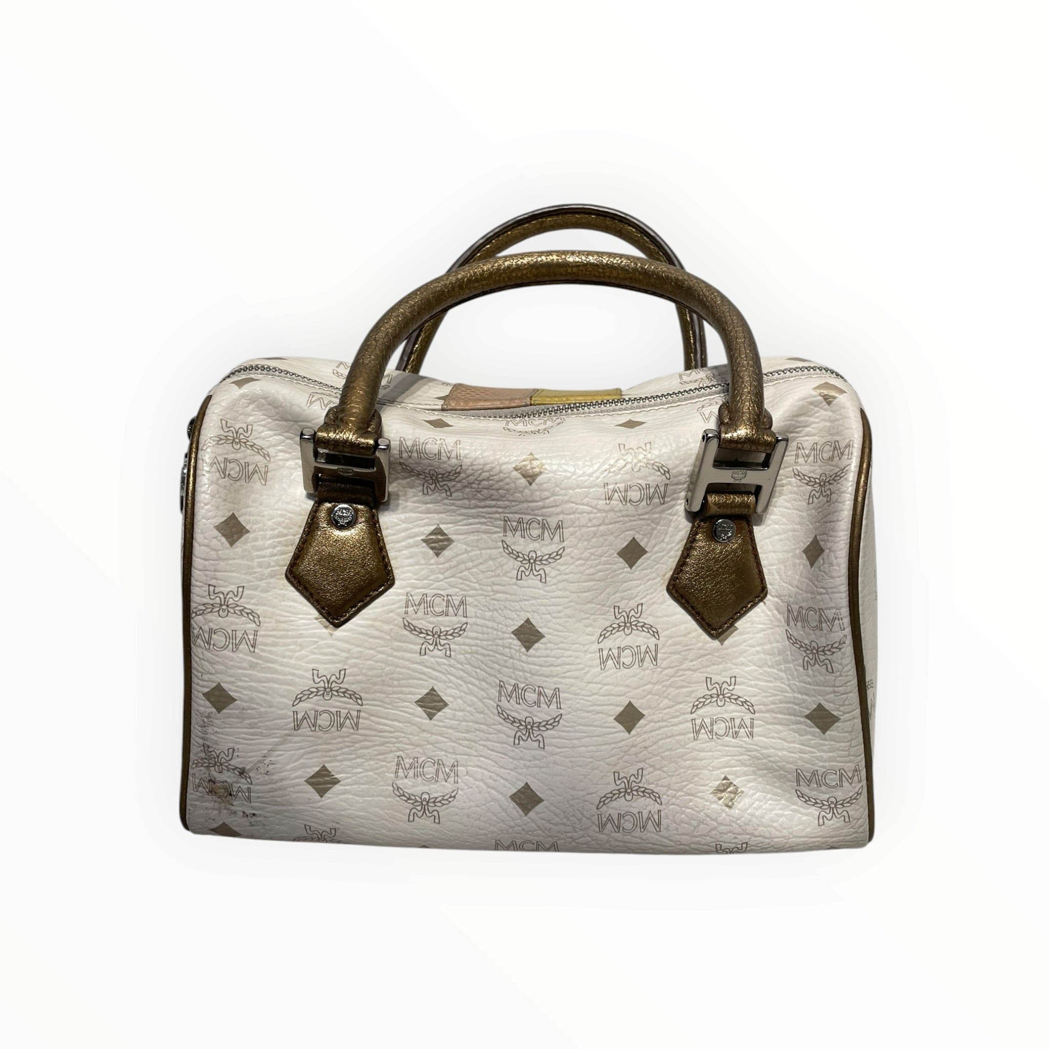 MCM/Hand Bag/Monogram/Leather/WHT/VISETOS PRINCESS LION BOSTON view 2