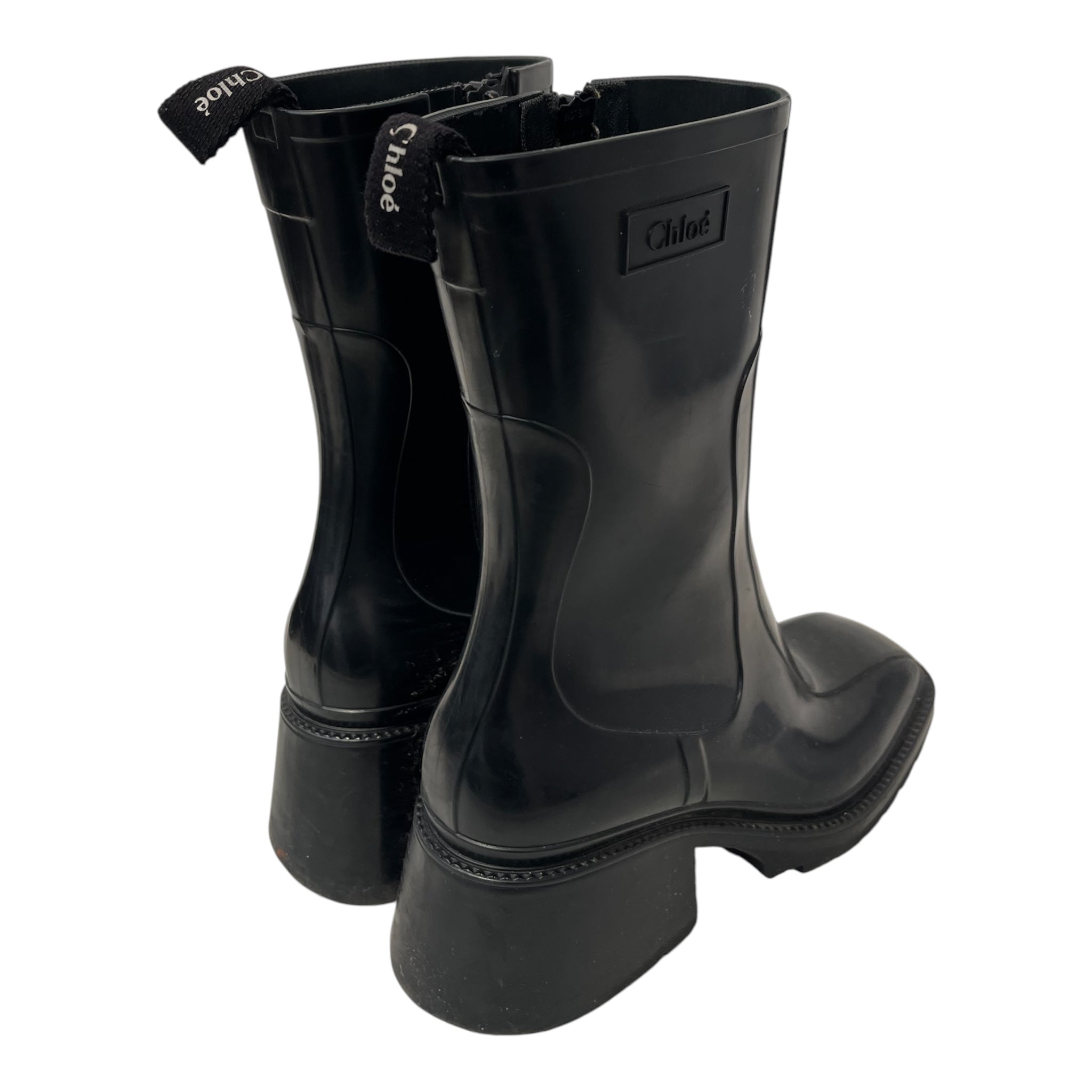 Chloe/Rain Boots/EU 38/Polyester/BLK/side zip view 4