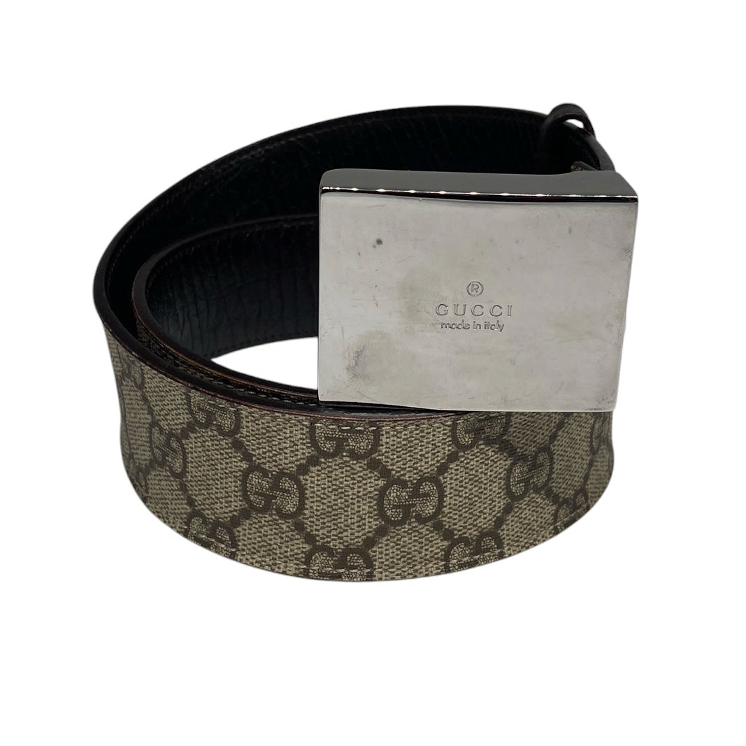 GUCCI/Belt/Monogram/Leather/BEG/monogram belt view 1