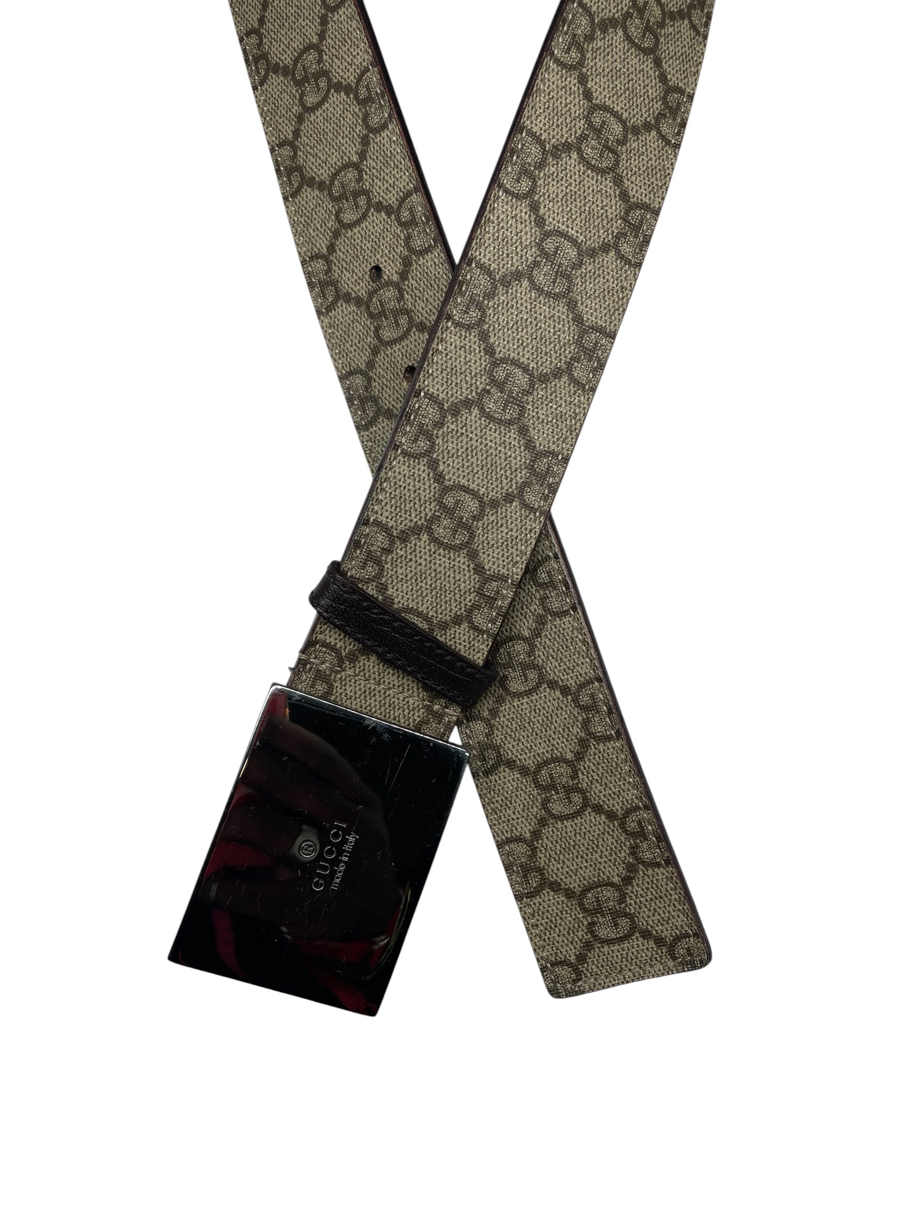 GUCCI/Belt/Monogram/Leather/BEG/monogram belt view 2