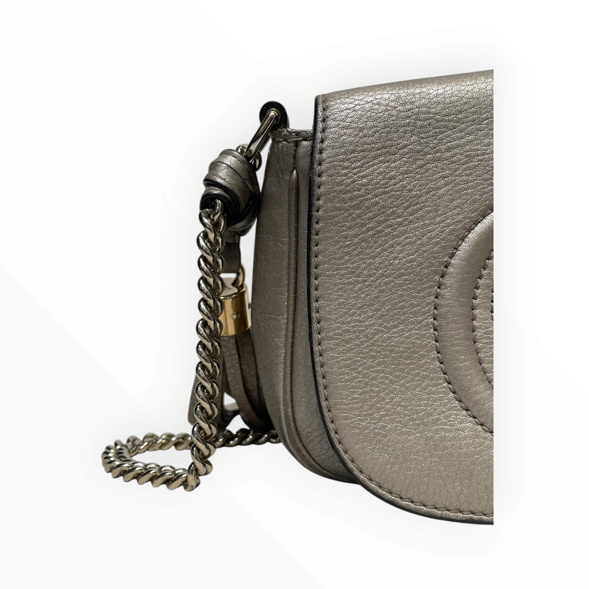 GUCCI/Cross Body Bag/Leather/GLD/soho chain shoulder bag view 3