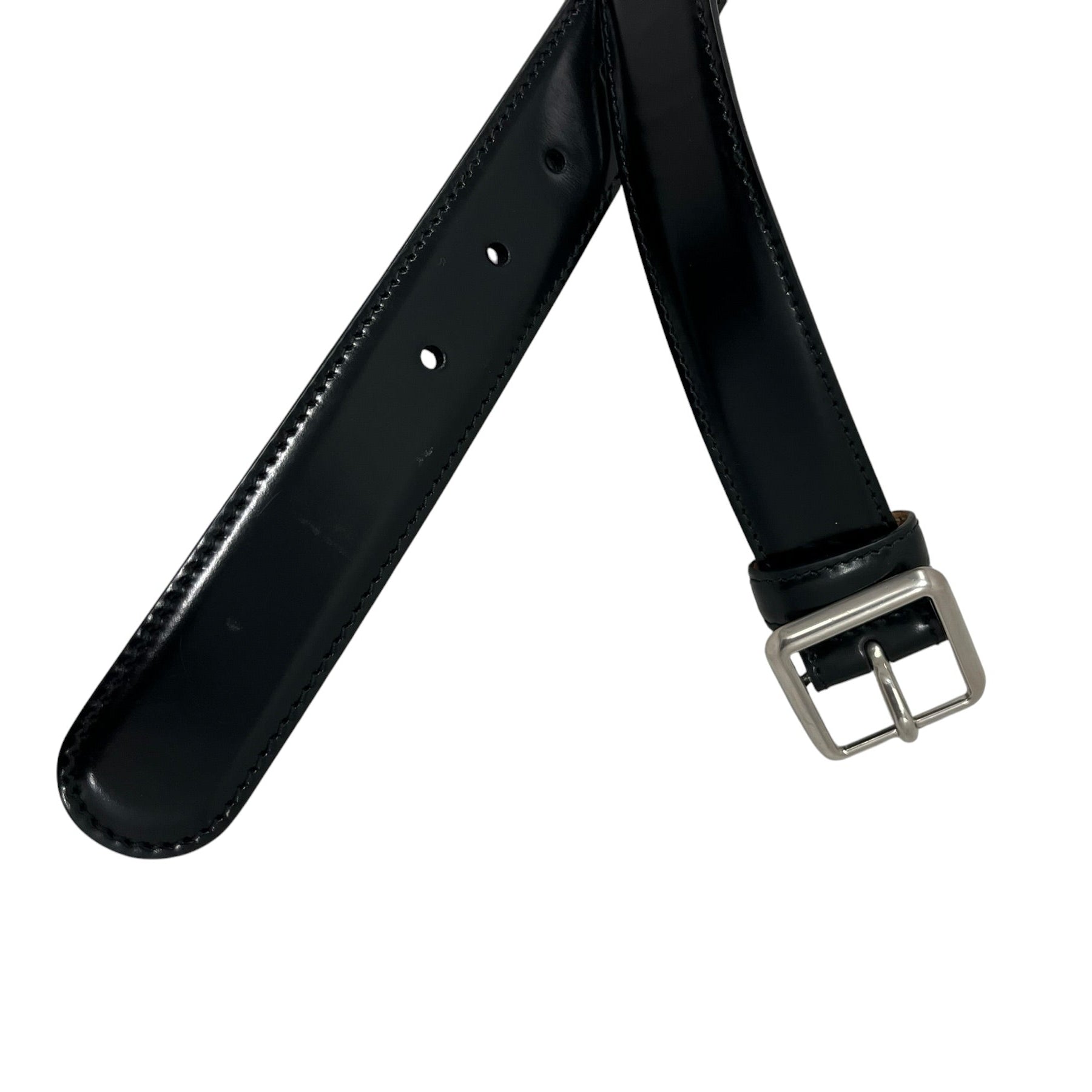 BALENCIAGA/Belt/Leather/BLK/M's/PLAIN SILVER BUCKLE view 2