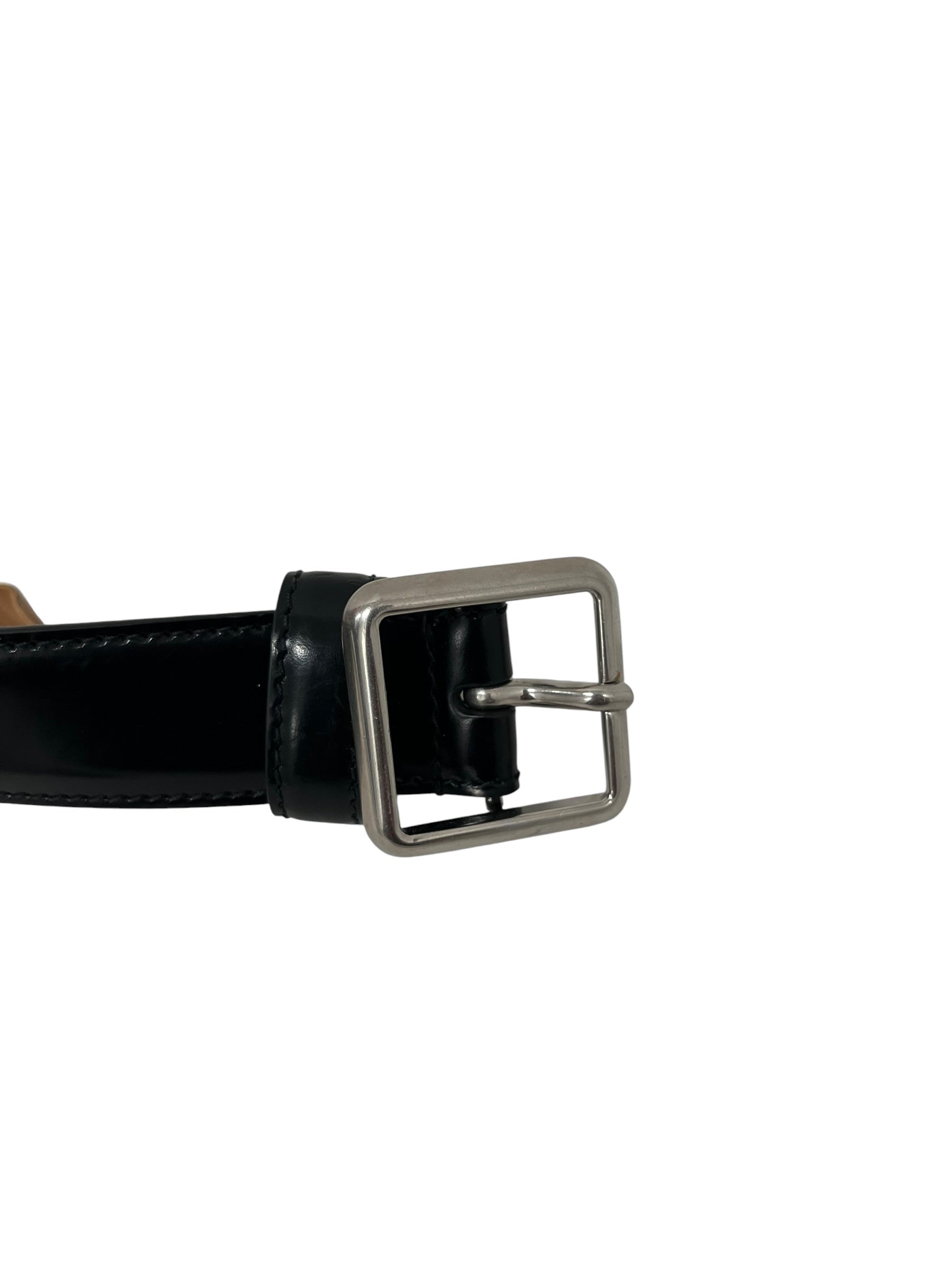BALENCIAGA/Belt/Leather/BLK/M's/PLAIN SILVER BUCKLE view 3
