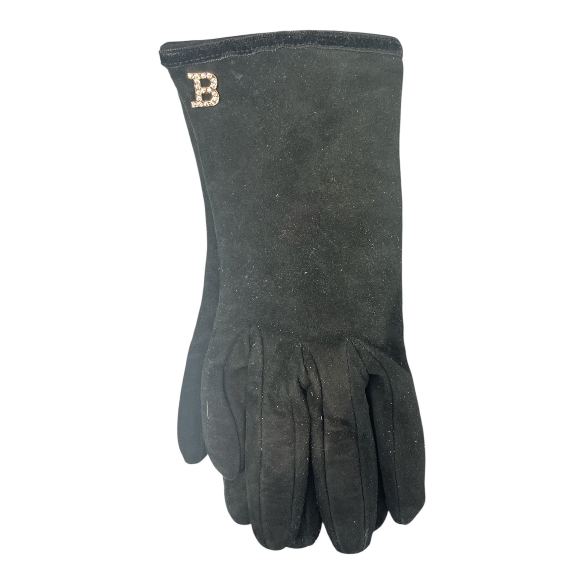 BLUMARINE/Gloves, Mittens/Suede/BLK/CRYSTAL B view 3