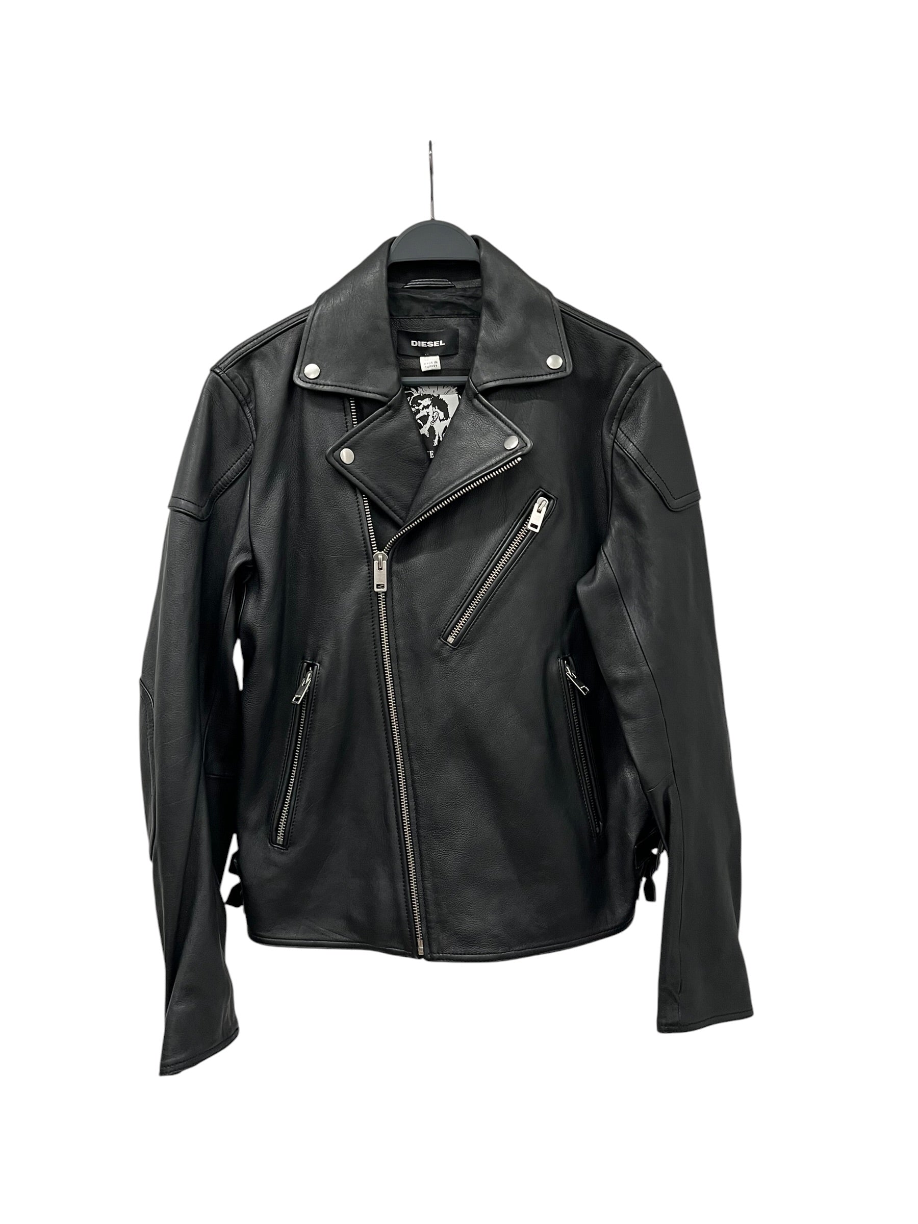 DIESEL/Leather Jkt/XL/Leather/BLK/PADDED JACKET W ZIPPERS view 1