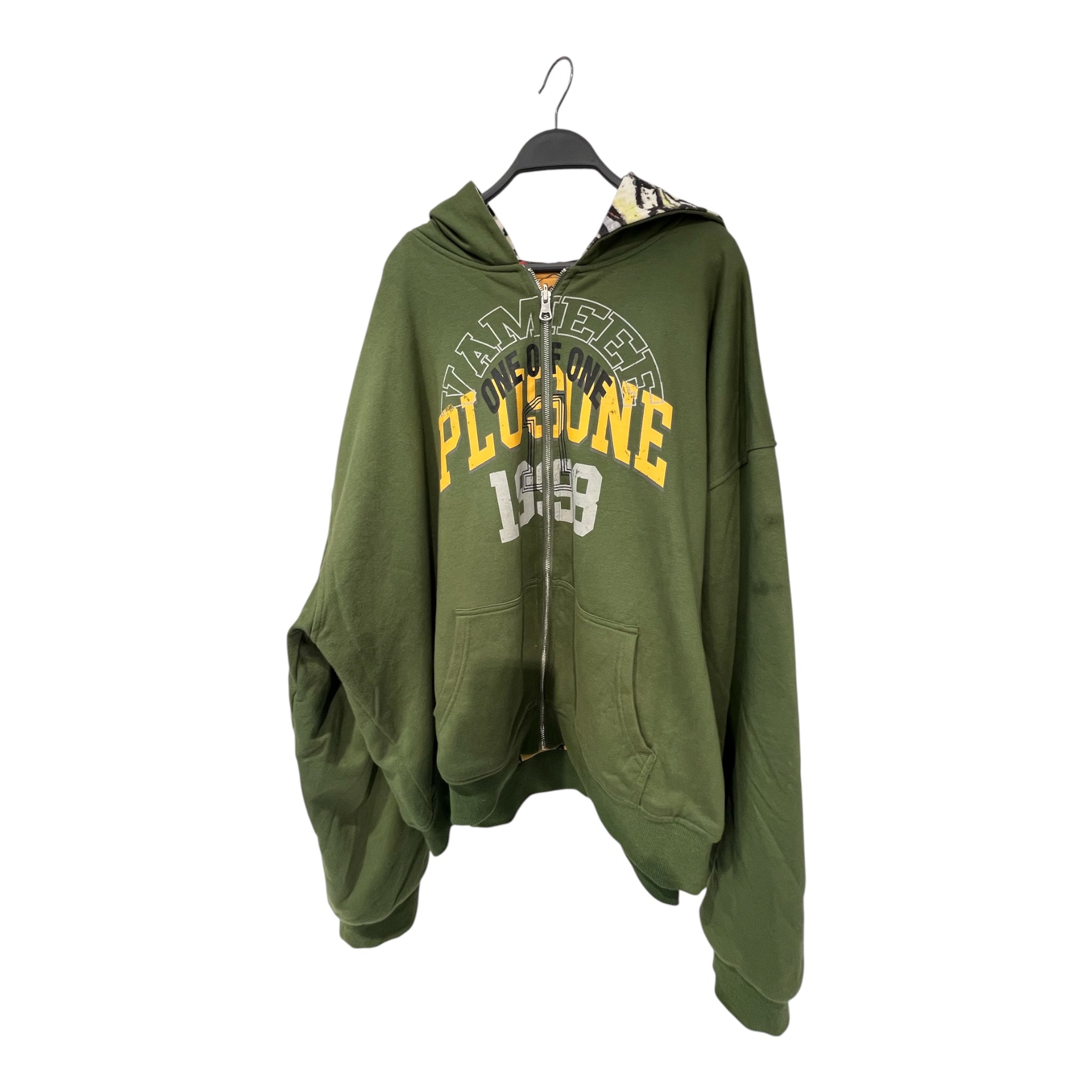 PLUS ONE/Zip Up Hoodie/XL/Cotton/GRN/vxmee collab reversible
